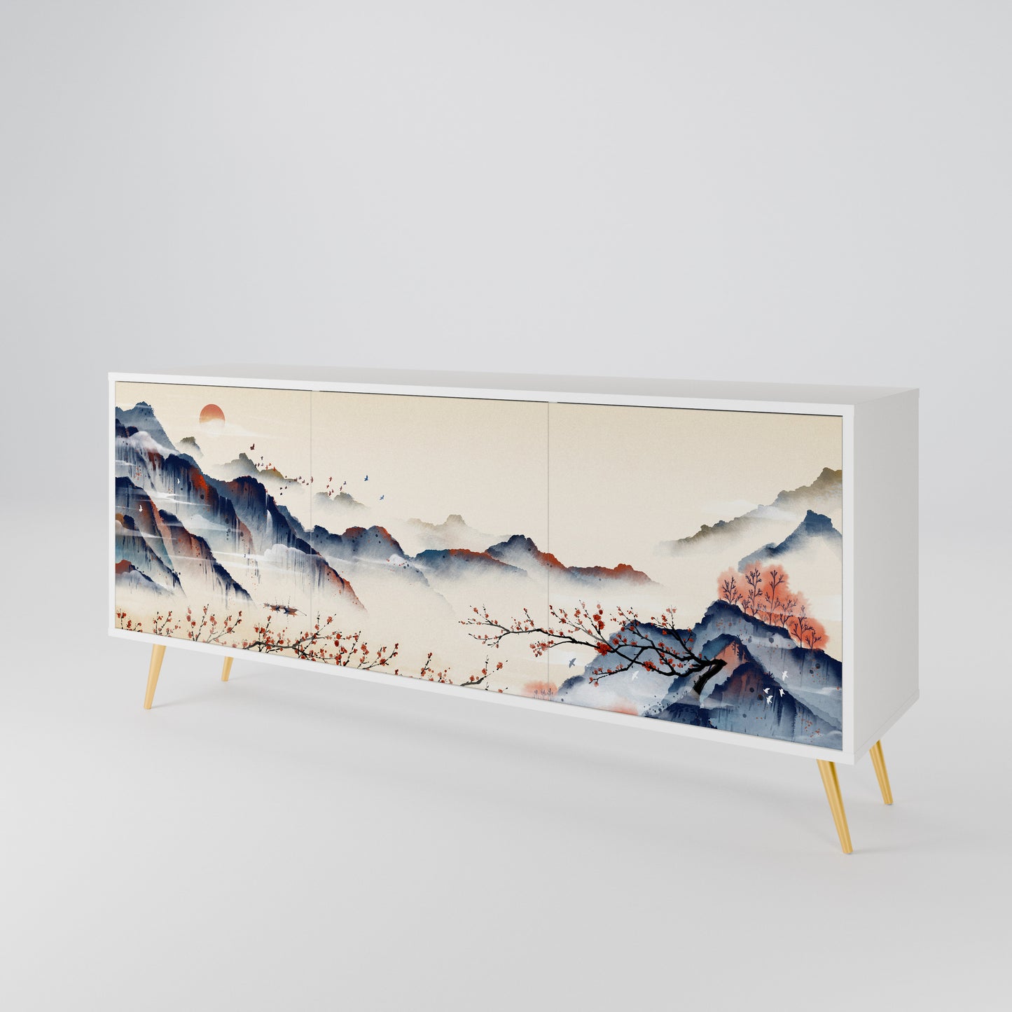 JAPANESE LANDSCAPE 3-Door Sideboard