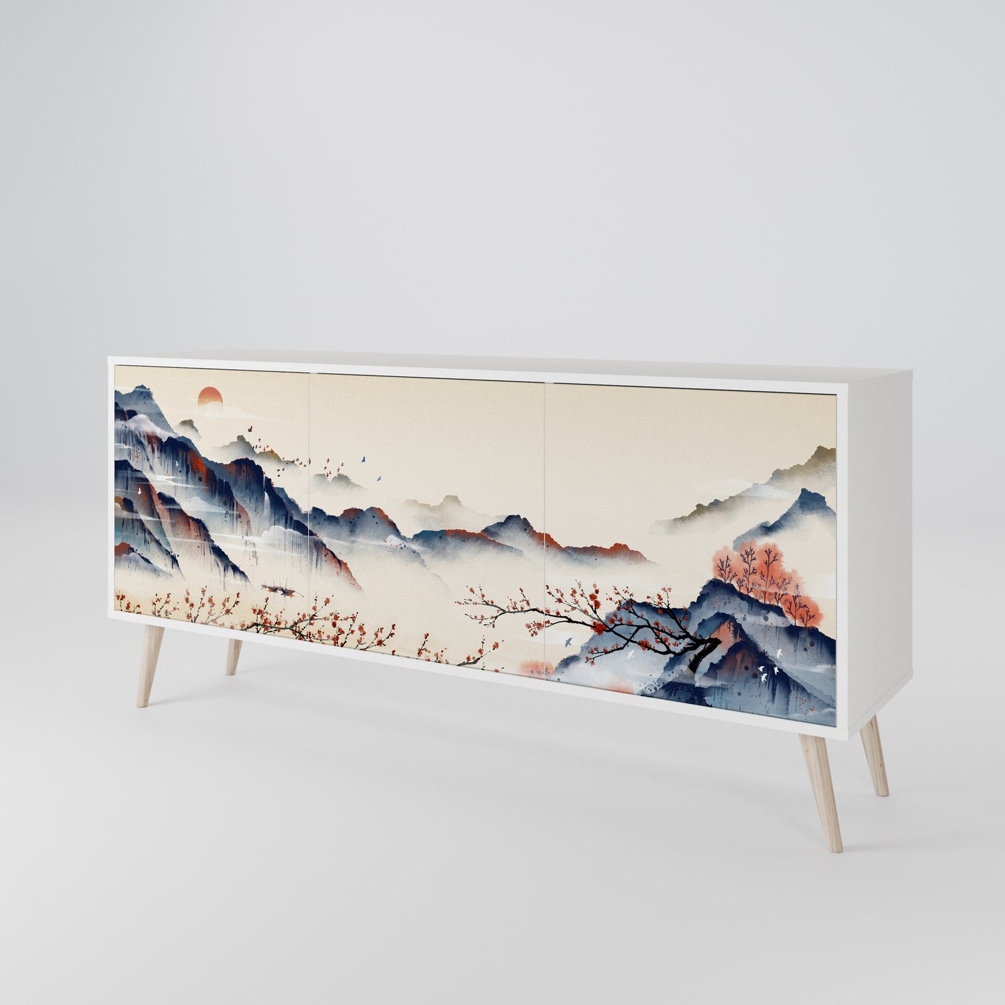 JAPANESE LANDSCAPE 3-Door Sideboard