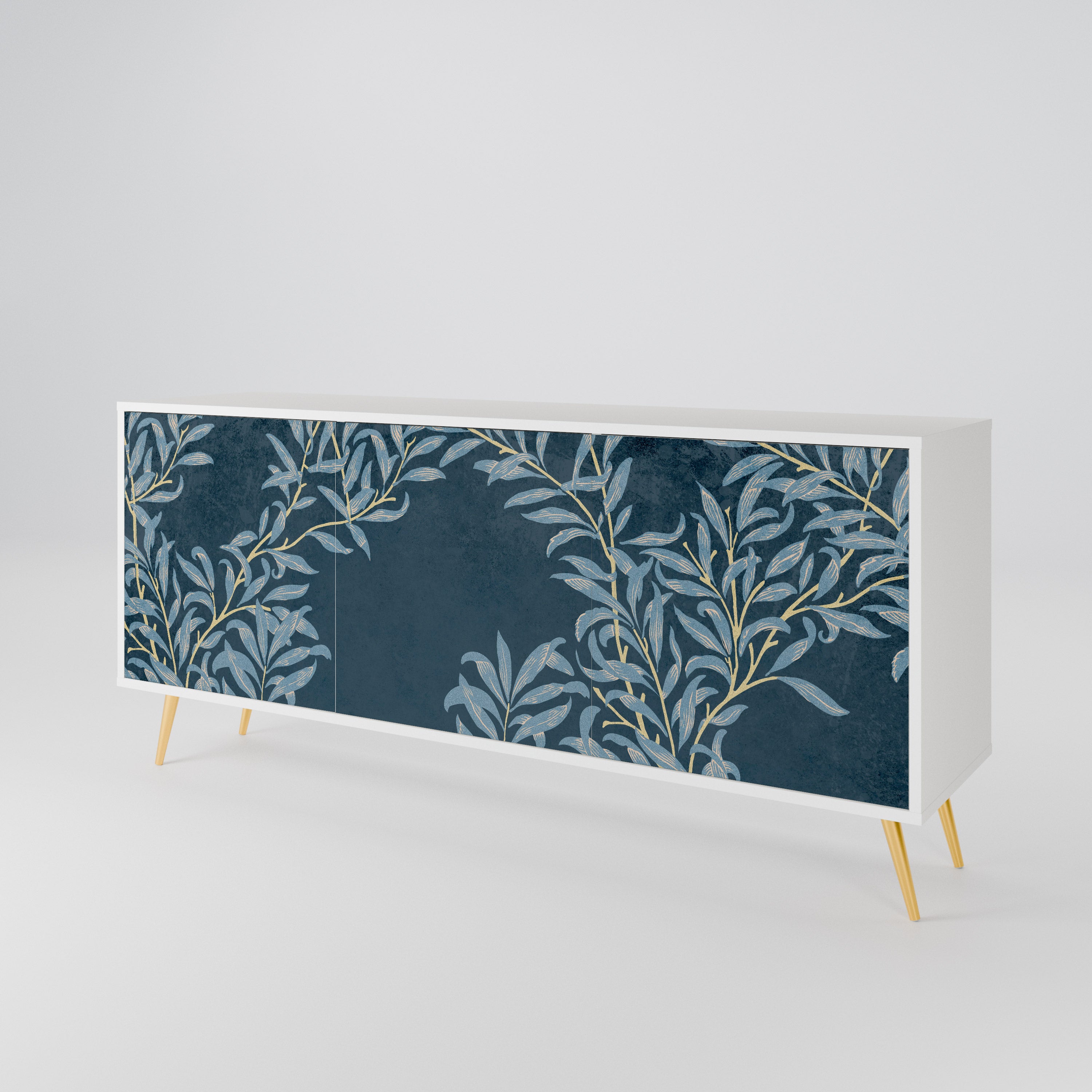 BLUE LEAVES 3-Door Sideboard
