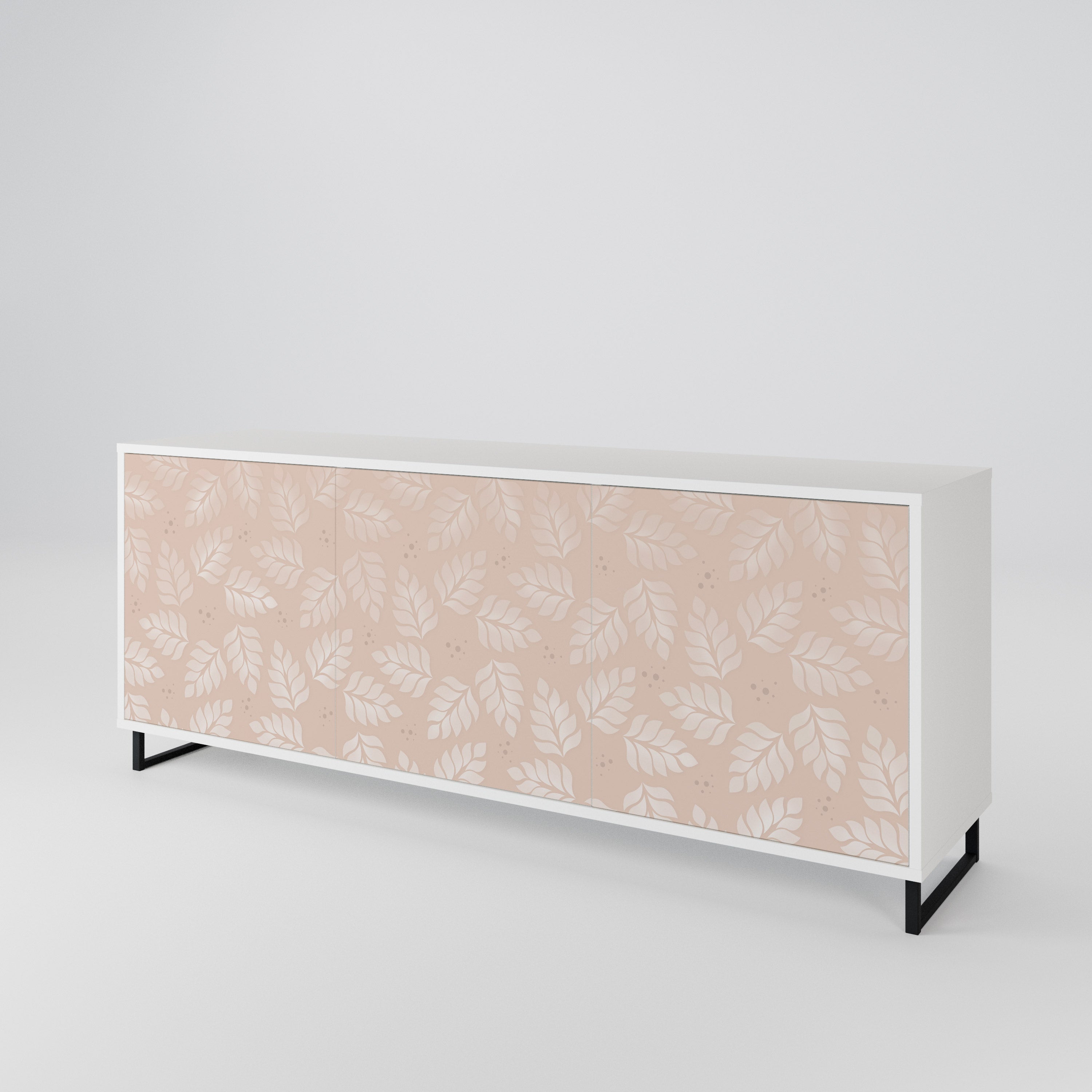 LEAVES ON BEIGE 3-Door Sideboard