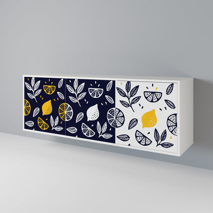 CITRUS BLACK AND WHITE Skänk med tre dörrar
