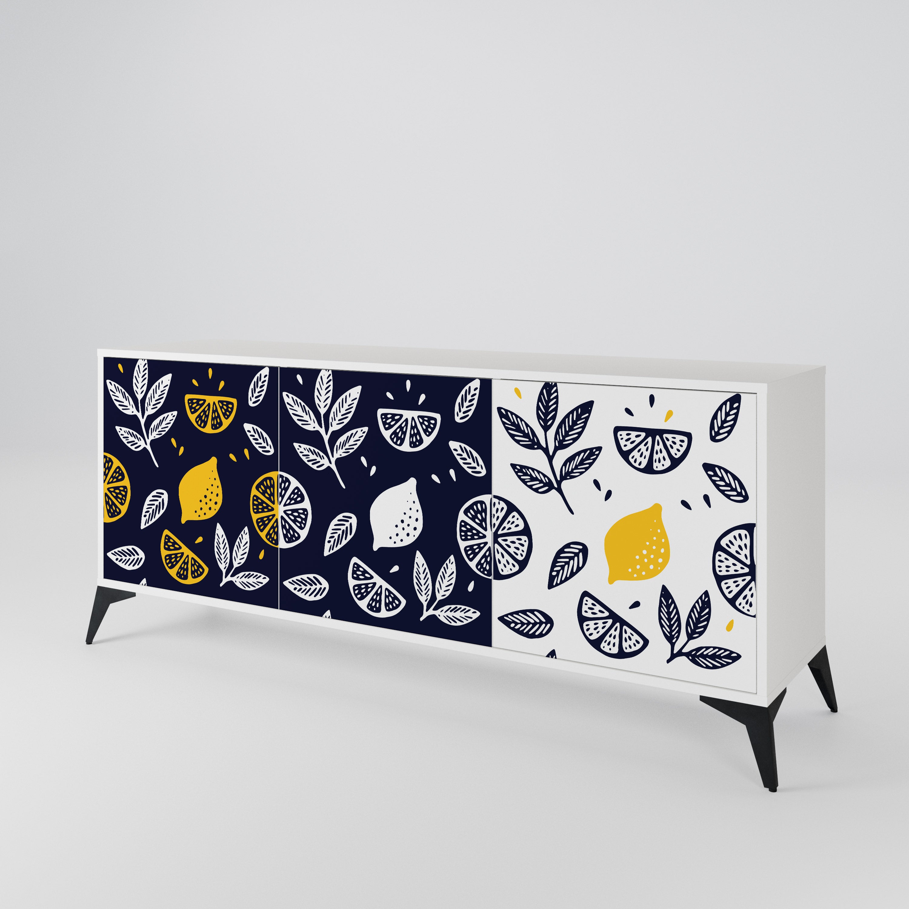 CITRUS BLACK AND WHITE 3-Door Sideboard