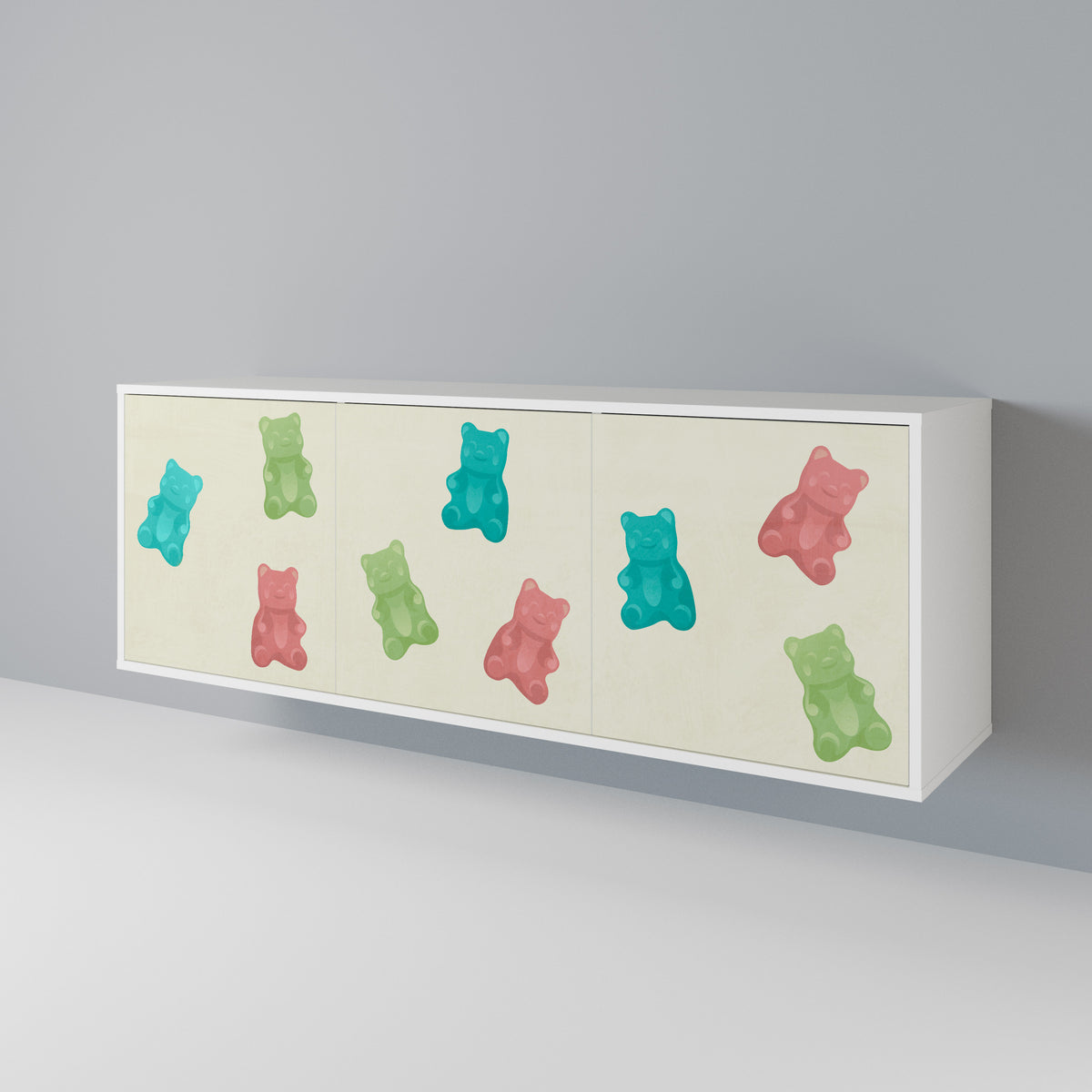 GUMMY BEARS Skänk med tre dörrar