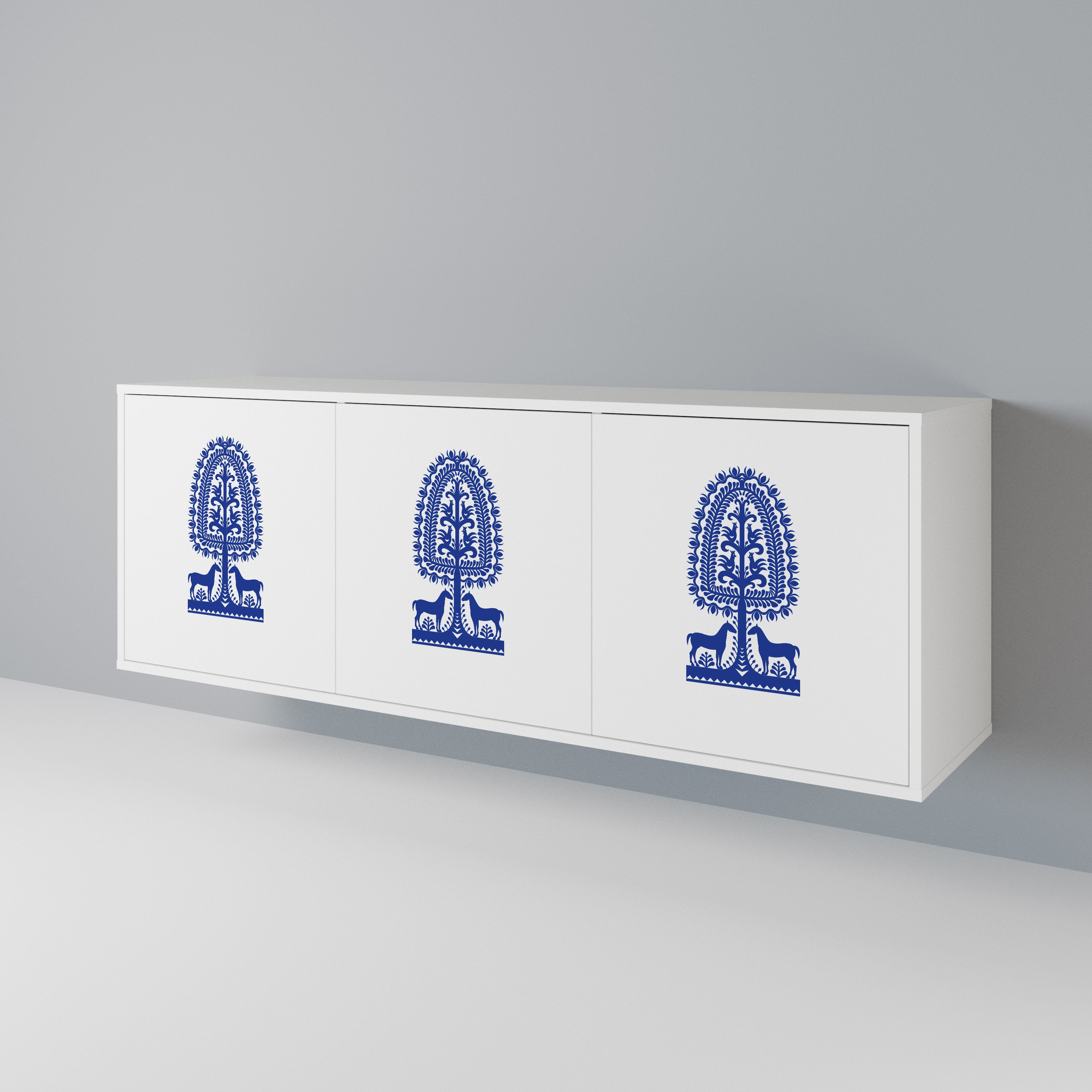 POLISH FOLK ART 3-Door Sideboard