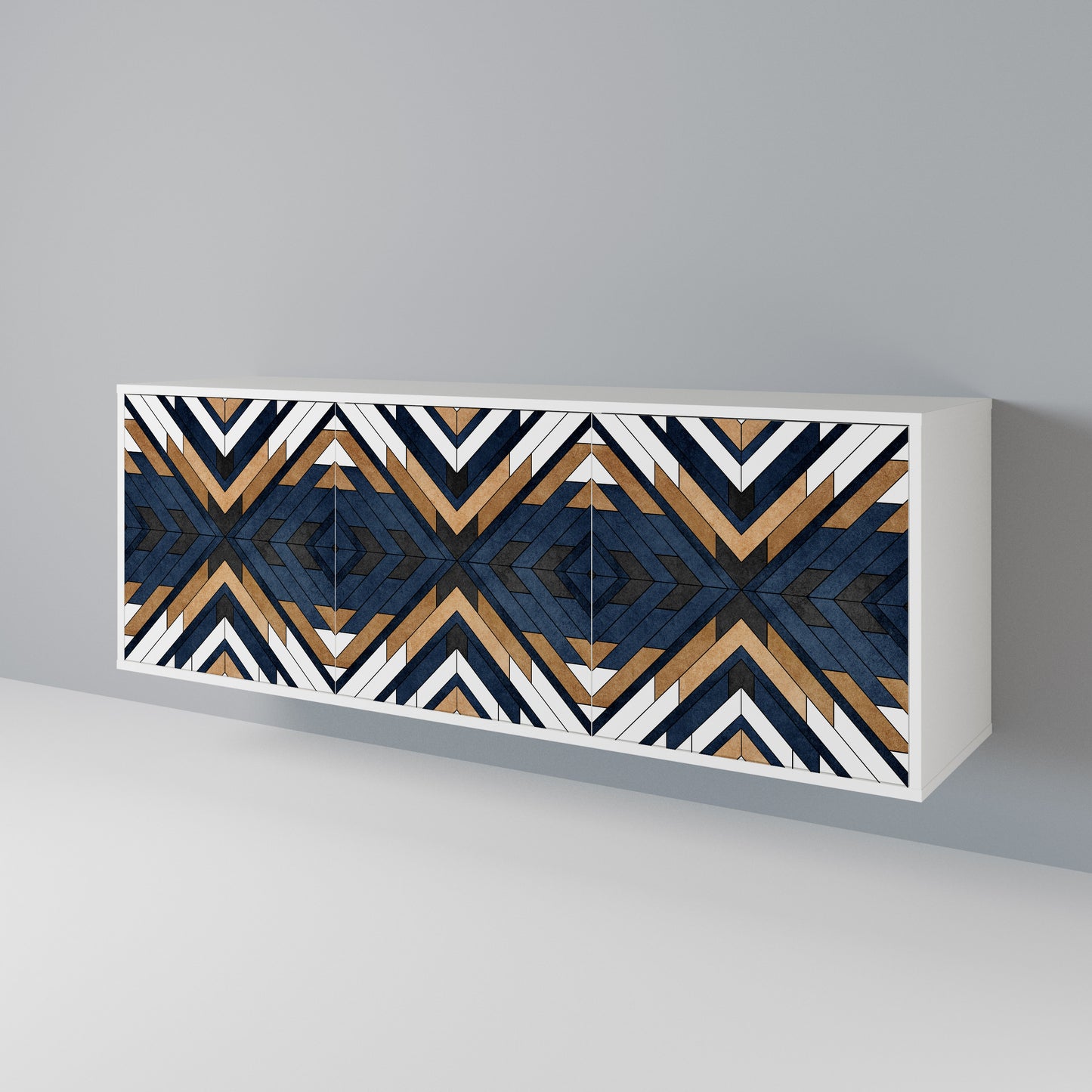 ARTFUL GEOMETRY Skänk med tre dörrar