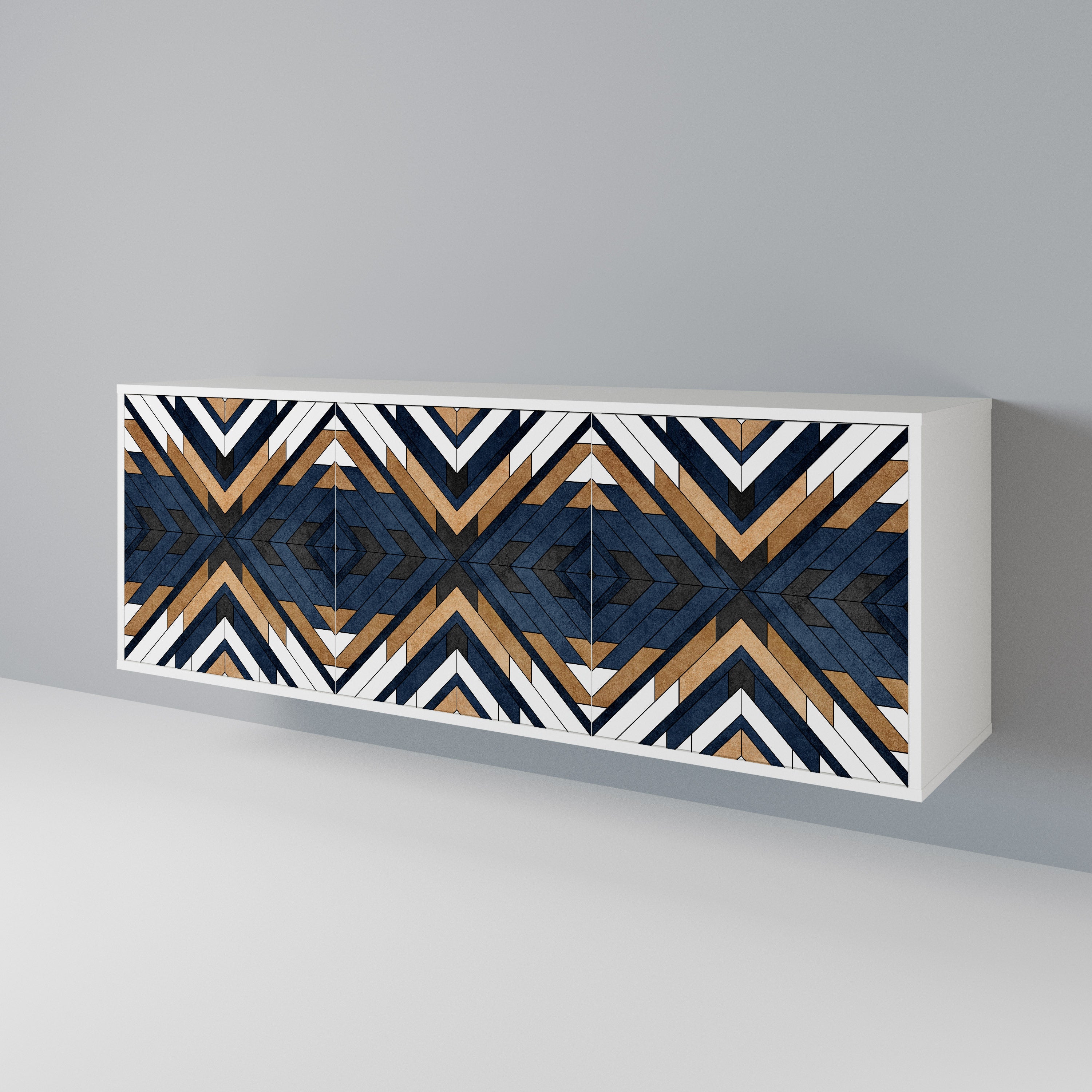 ARTFUL GEOMETRY Skänk med tre dörrar