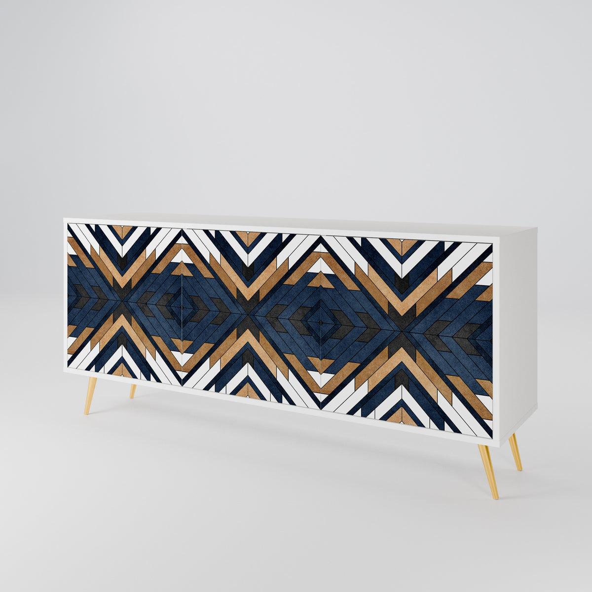 ARTFUL GEOMETRY Skänk med tre dörrar