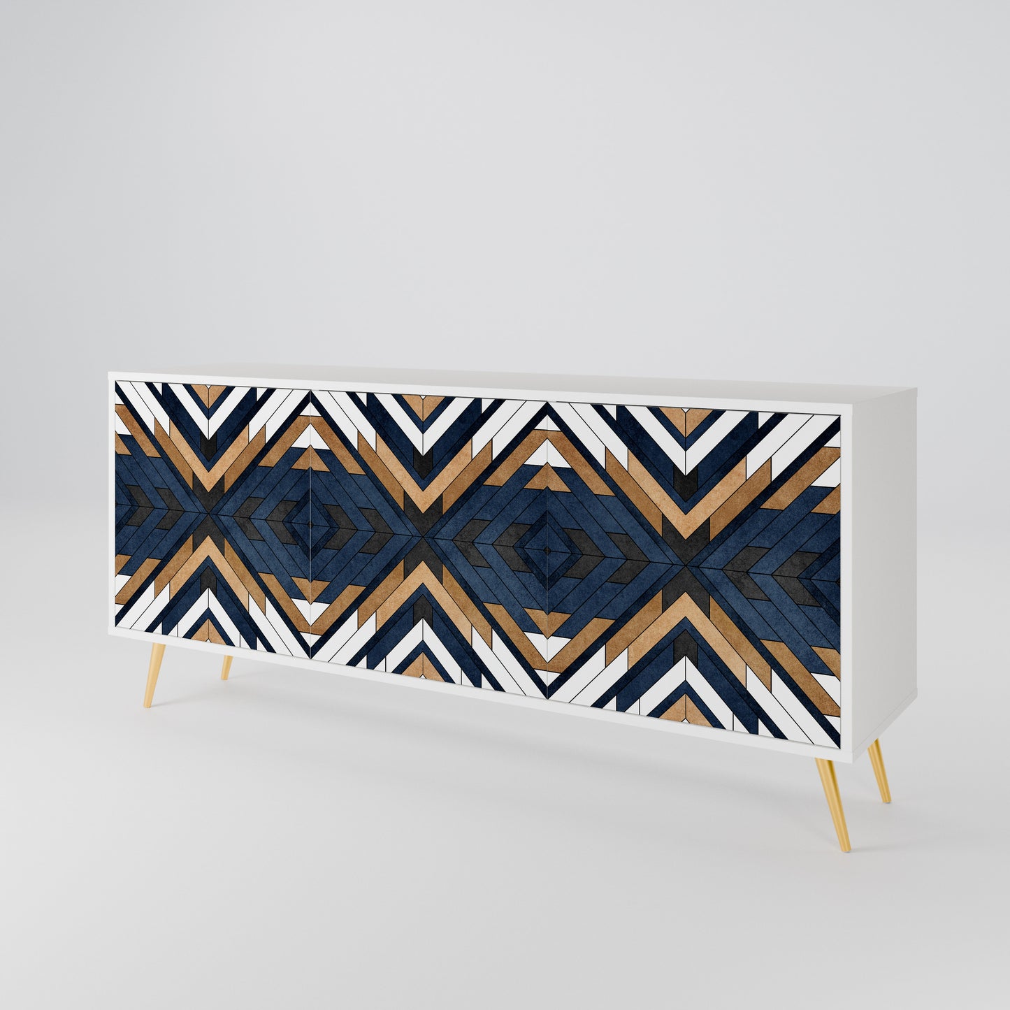 ARTFUL GEOMETRY Skänk med tre dörrar