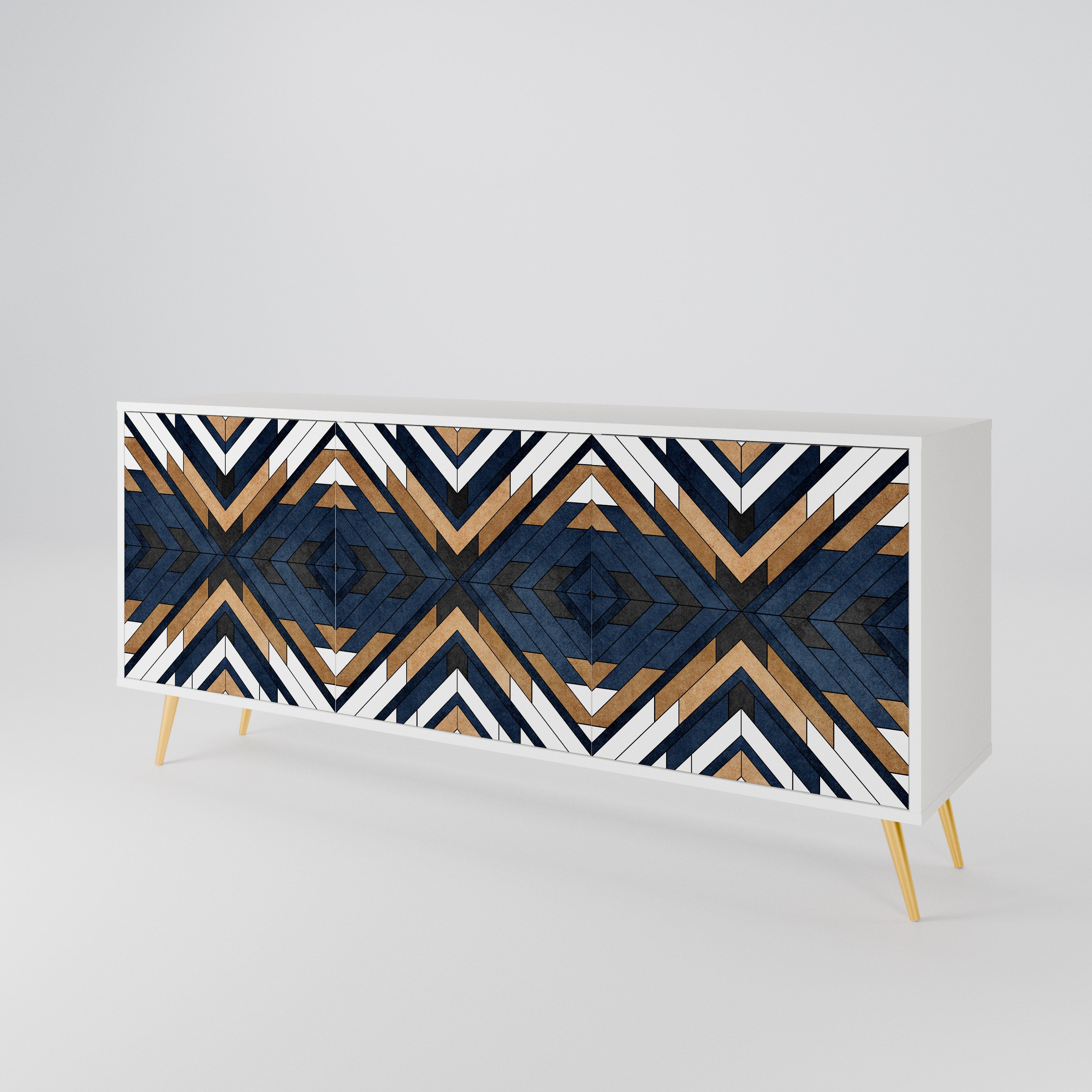 ARTFUL GEOMETRY Skänk med tre dörrar