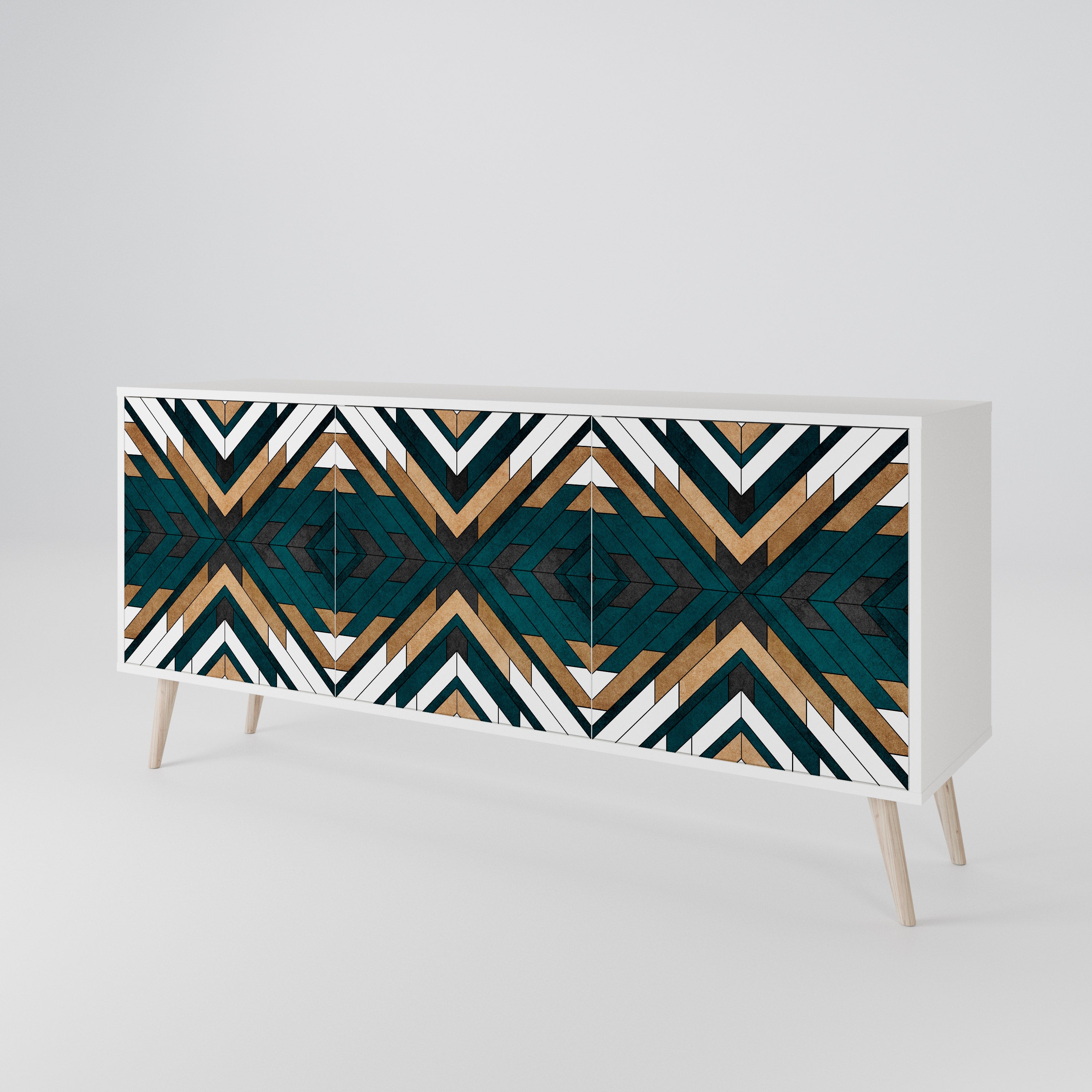 ARTISTIC GEOMETRY 3-Door Sideboard