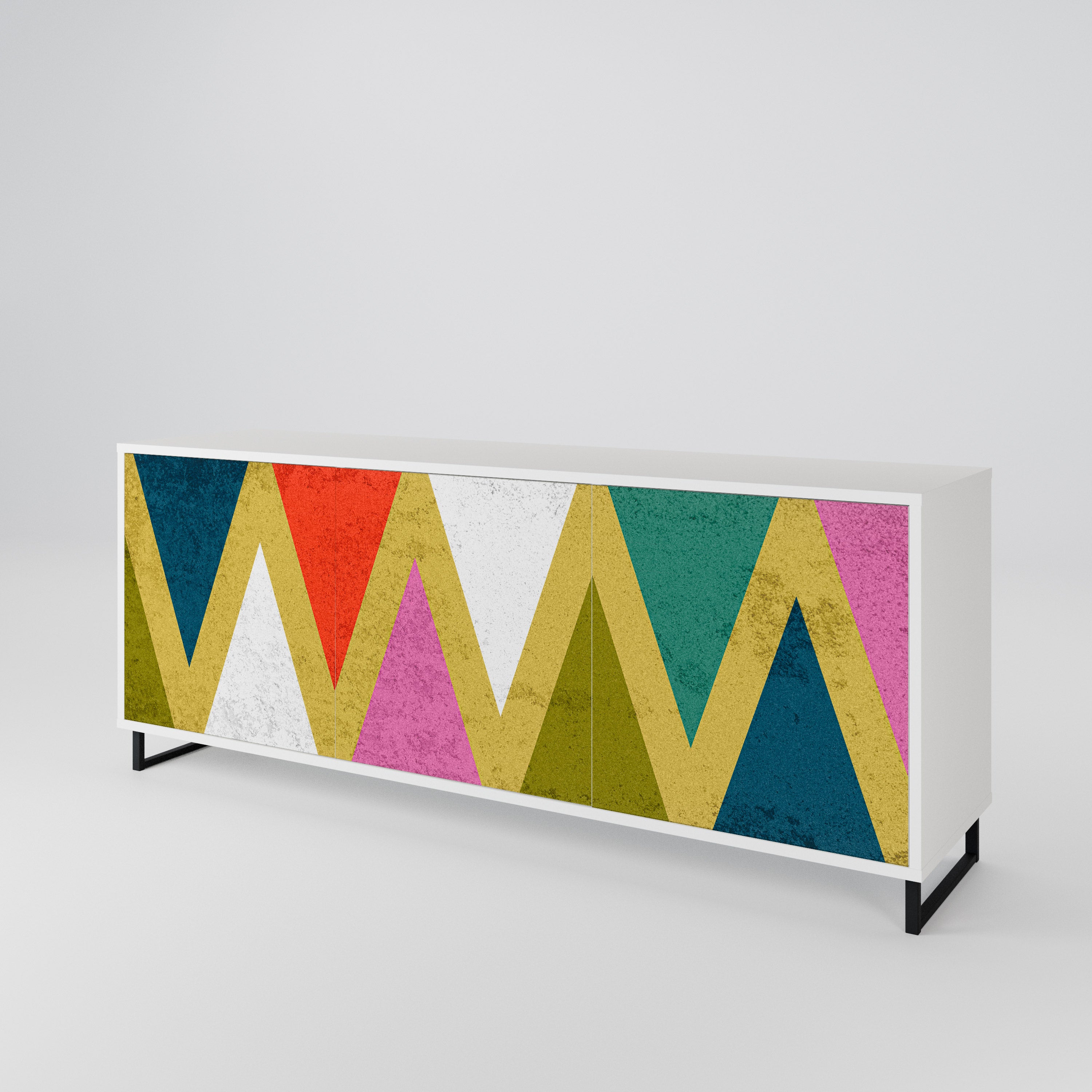 COLORFUL TRIANGLES 3-Door Sideboard
