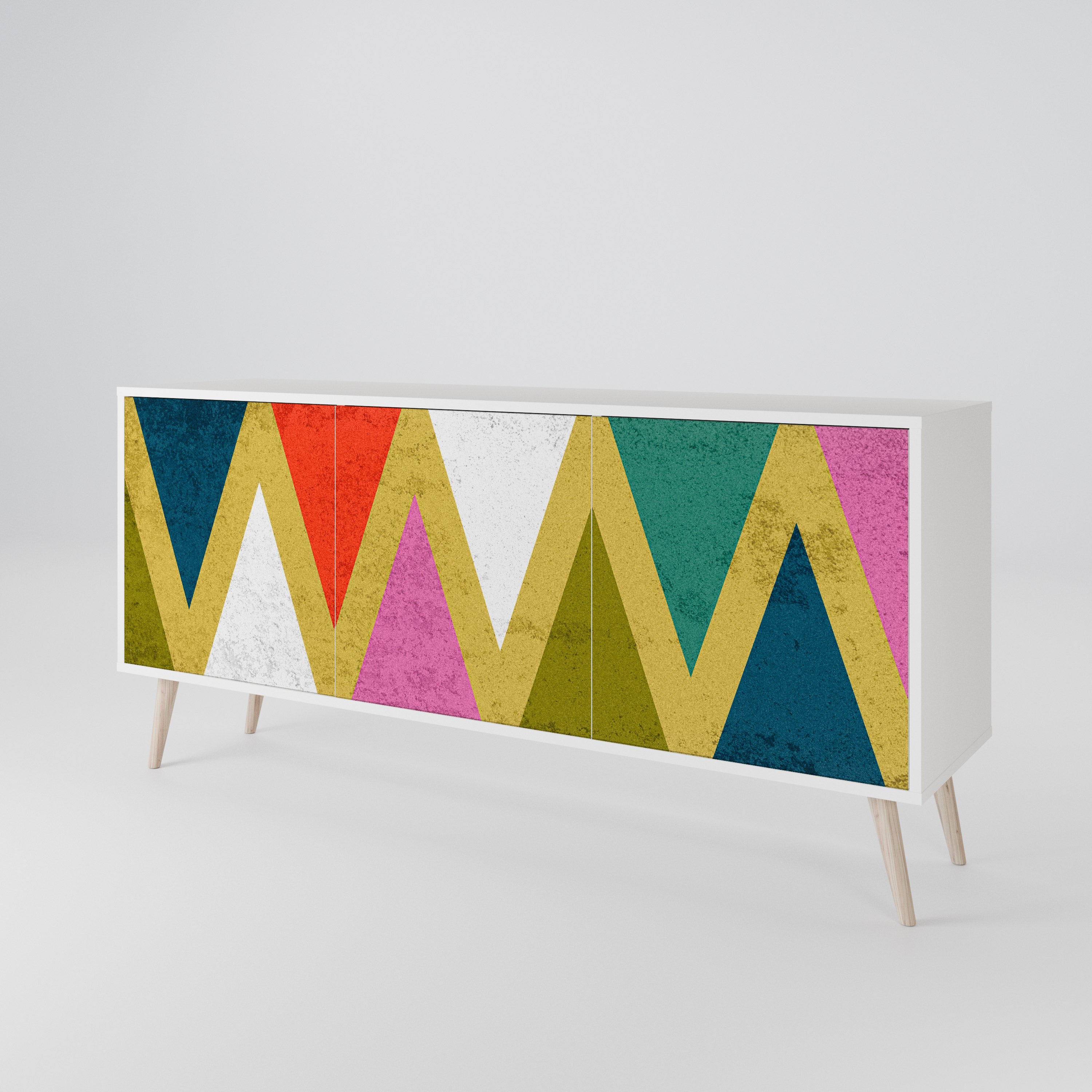 COLORFUL TRIANGLES 3-Door Sideboard