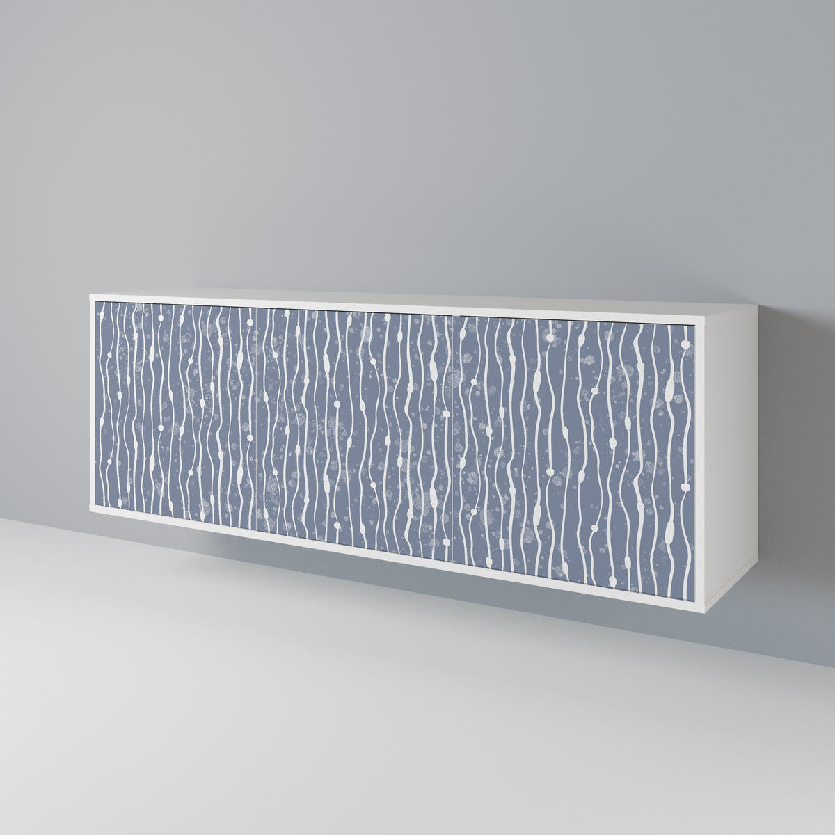 GRAPHITE RAIN Skänk med tre dörrar