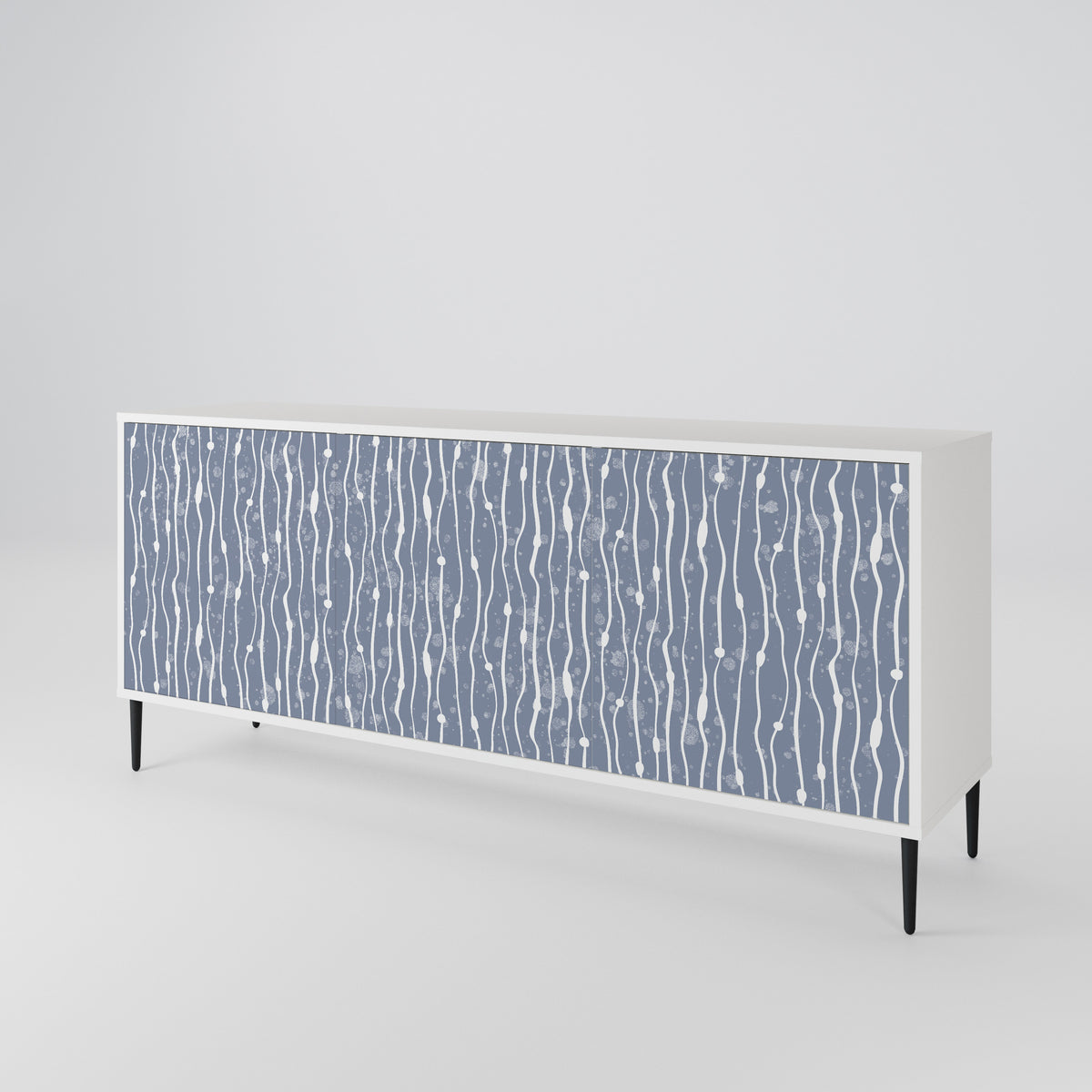 GRAPHITE RAIN Skänk med tre dörrar