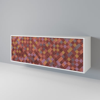 PAINTED SQUARES Skänk med tre dörrar