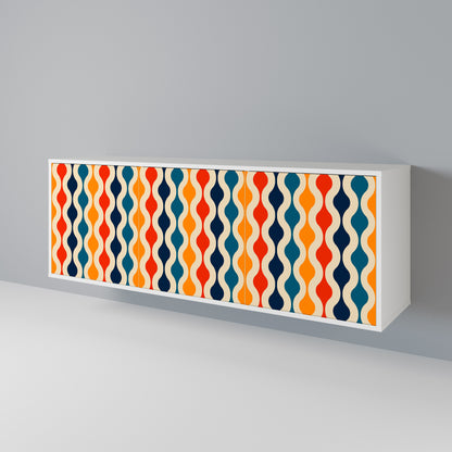 COLORFUL NOSTALGIA Skänk med tre dörrar