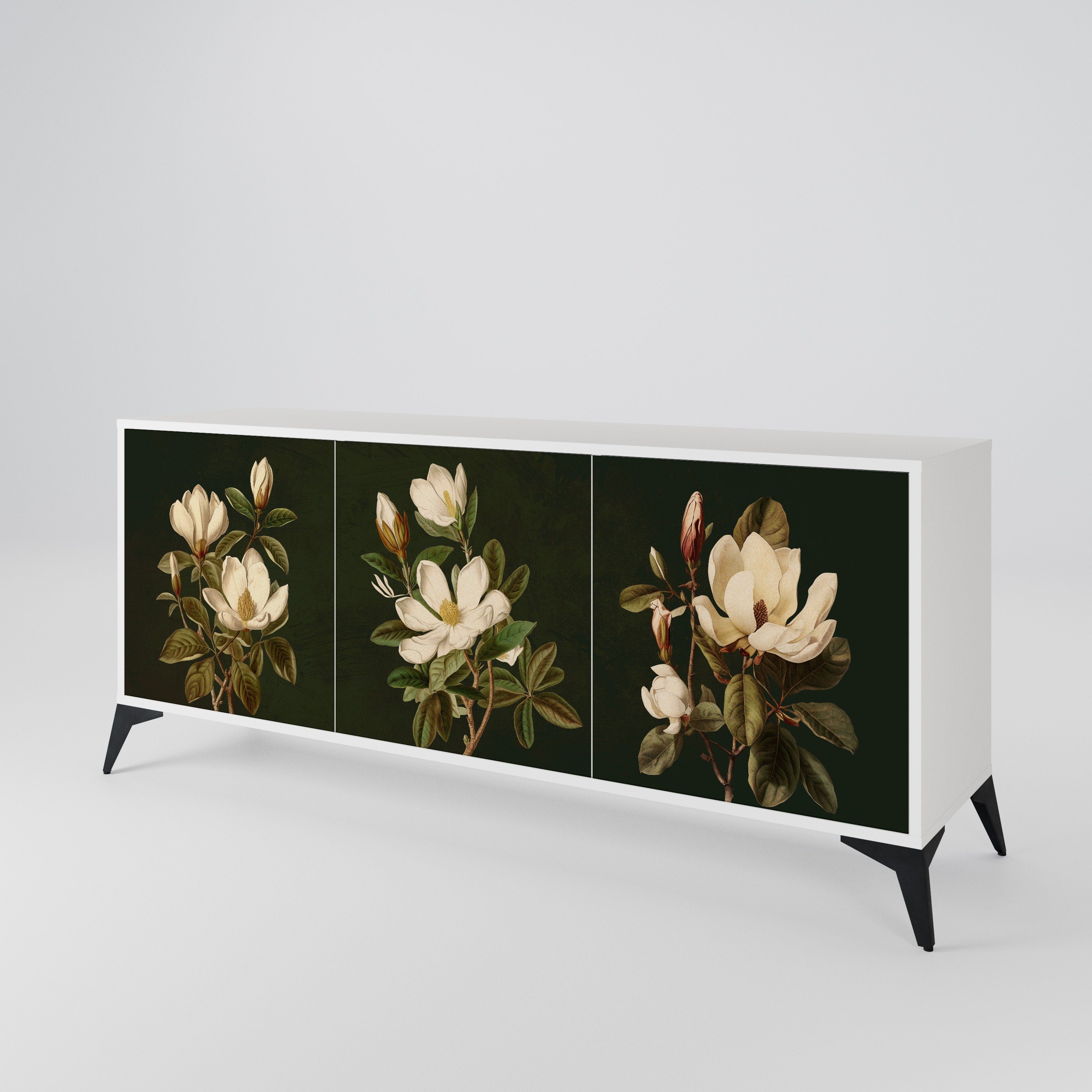 FLORAL NOIR Skänk med tre dörrar