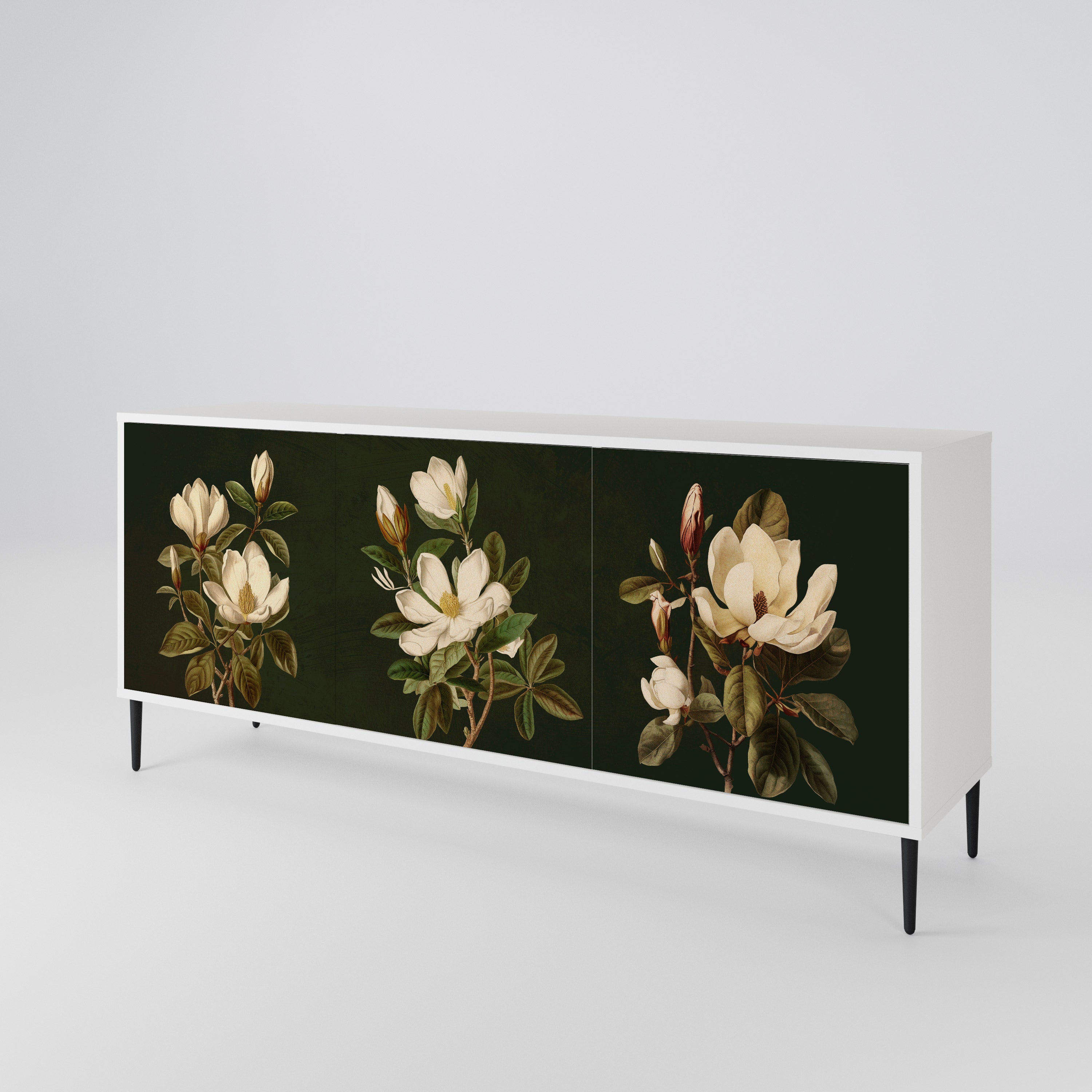 FLORAL NOIR Skänk med tre dörrar