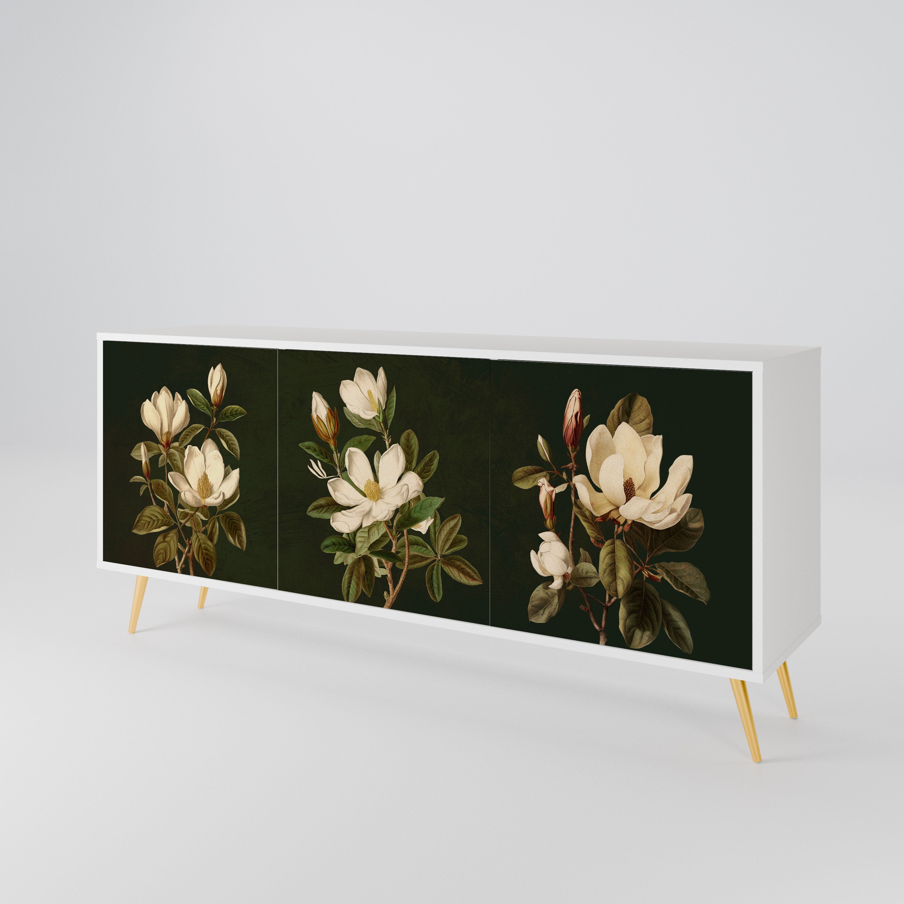 FLORAL NOIR Skänk med tre dörrar