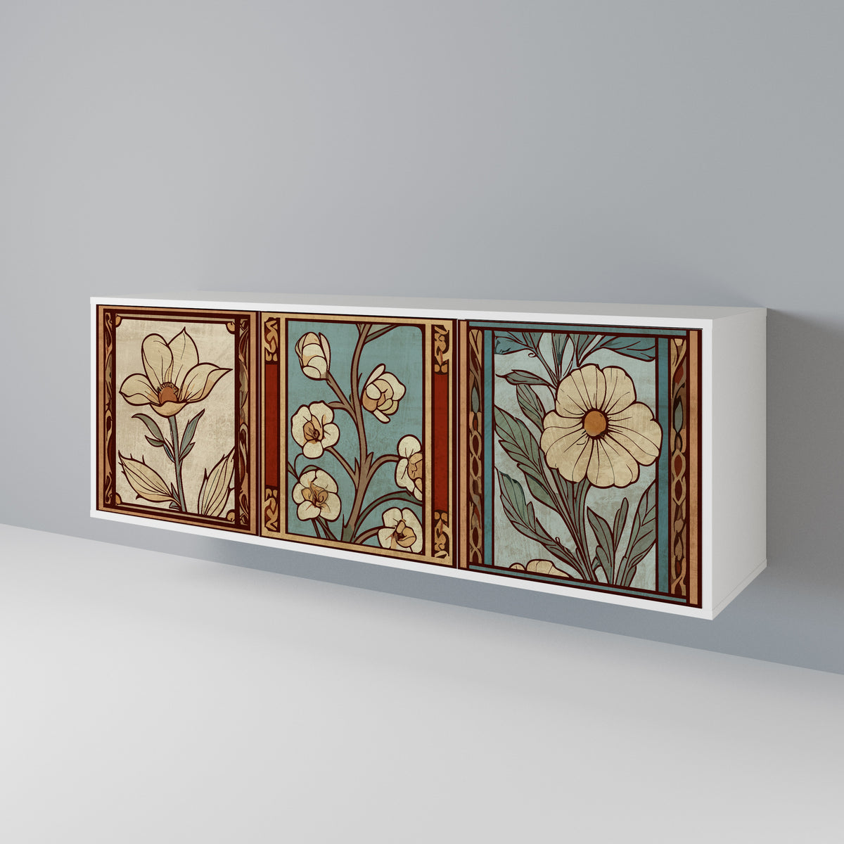 TIMELESS FLORA Skänk med tre dörrar