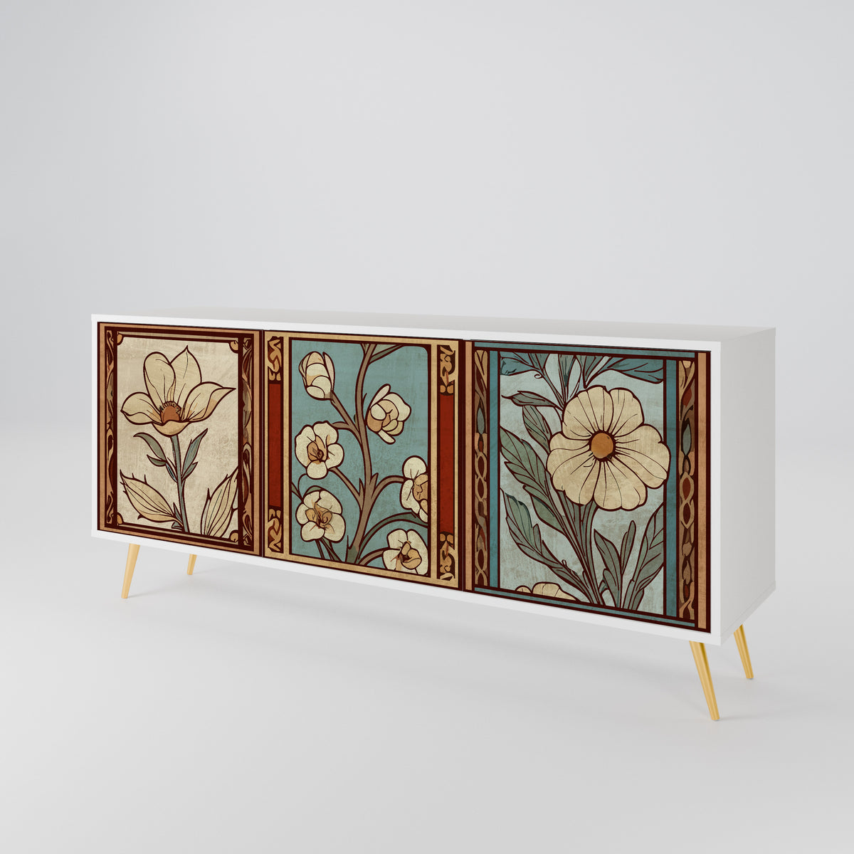 TIMELESS FLORA Skänk med tre dörrar