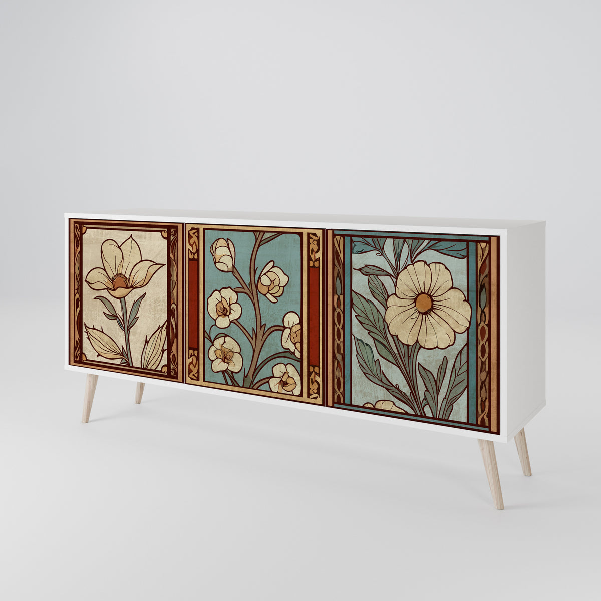 TIMELESS FLORA Skänk med tre dörrar