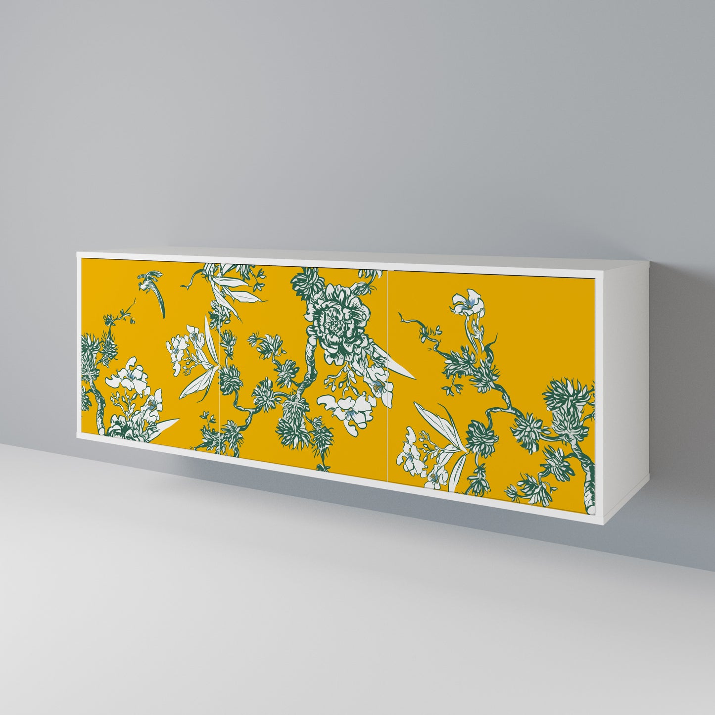 YELLOW CHINOISERIE Skänk med tre dörrar