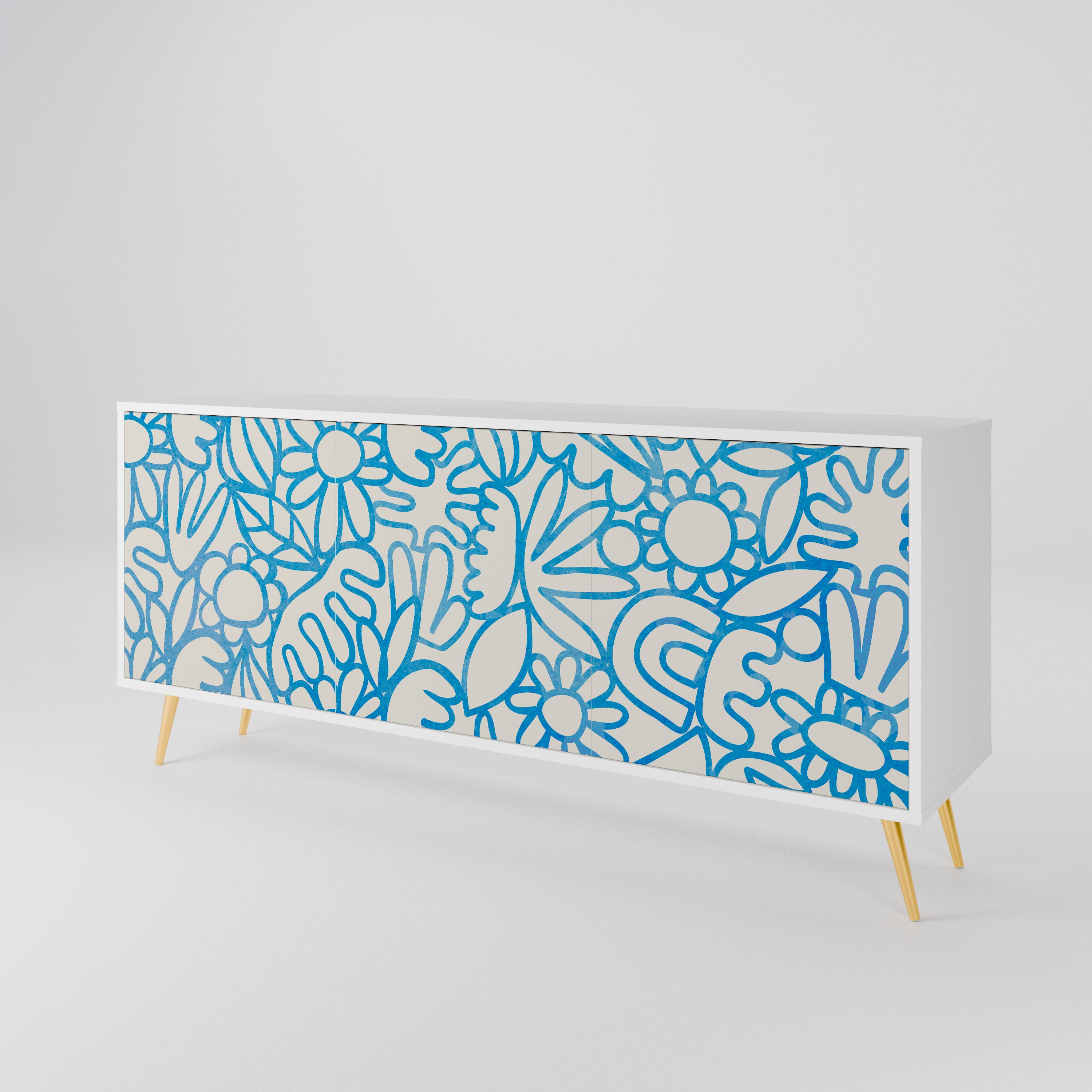 BLOOMY MORNING 3-Door Sideboard