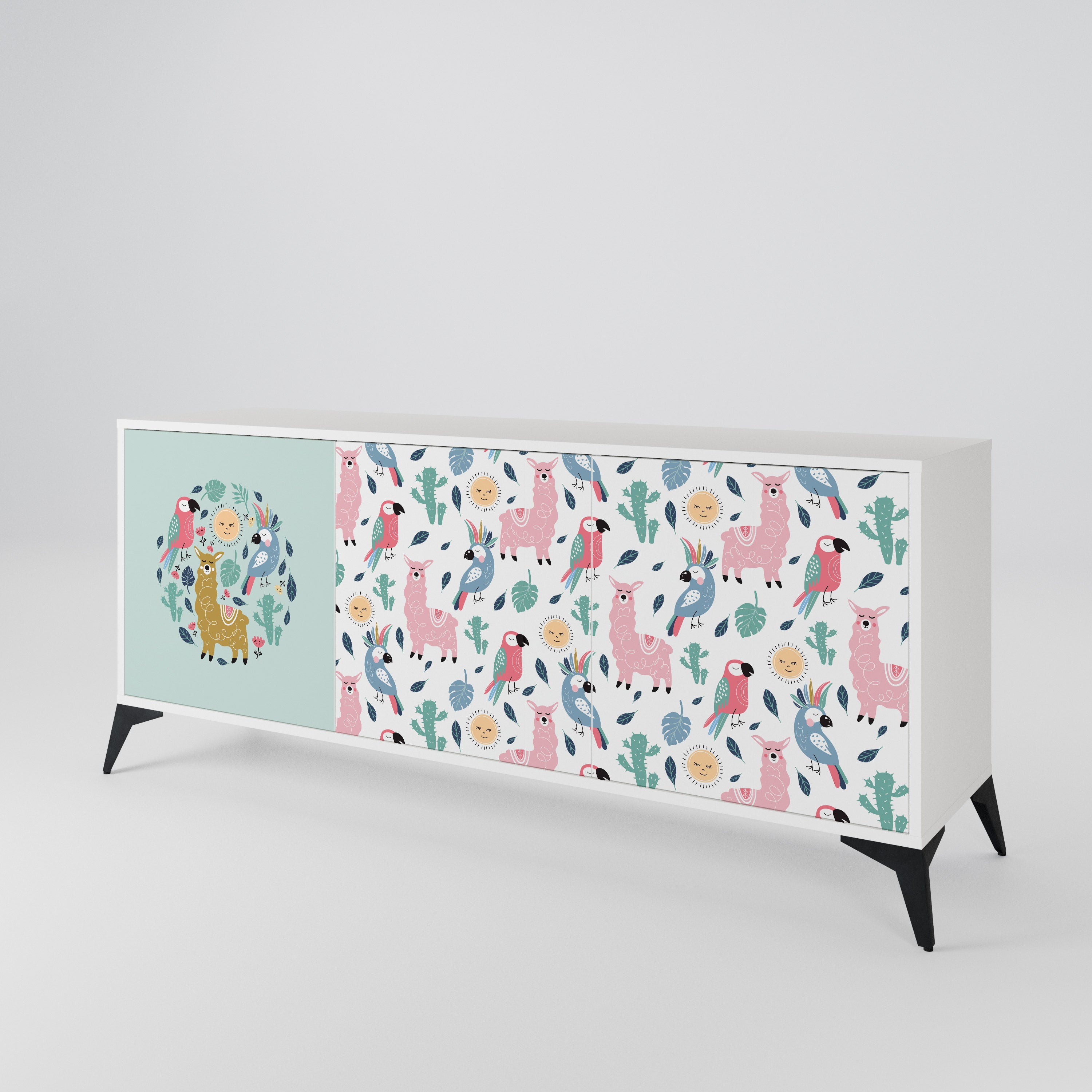 COLORFUL ALPACAS 3-Door Sideboard