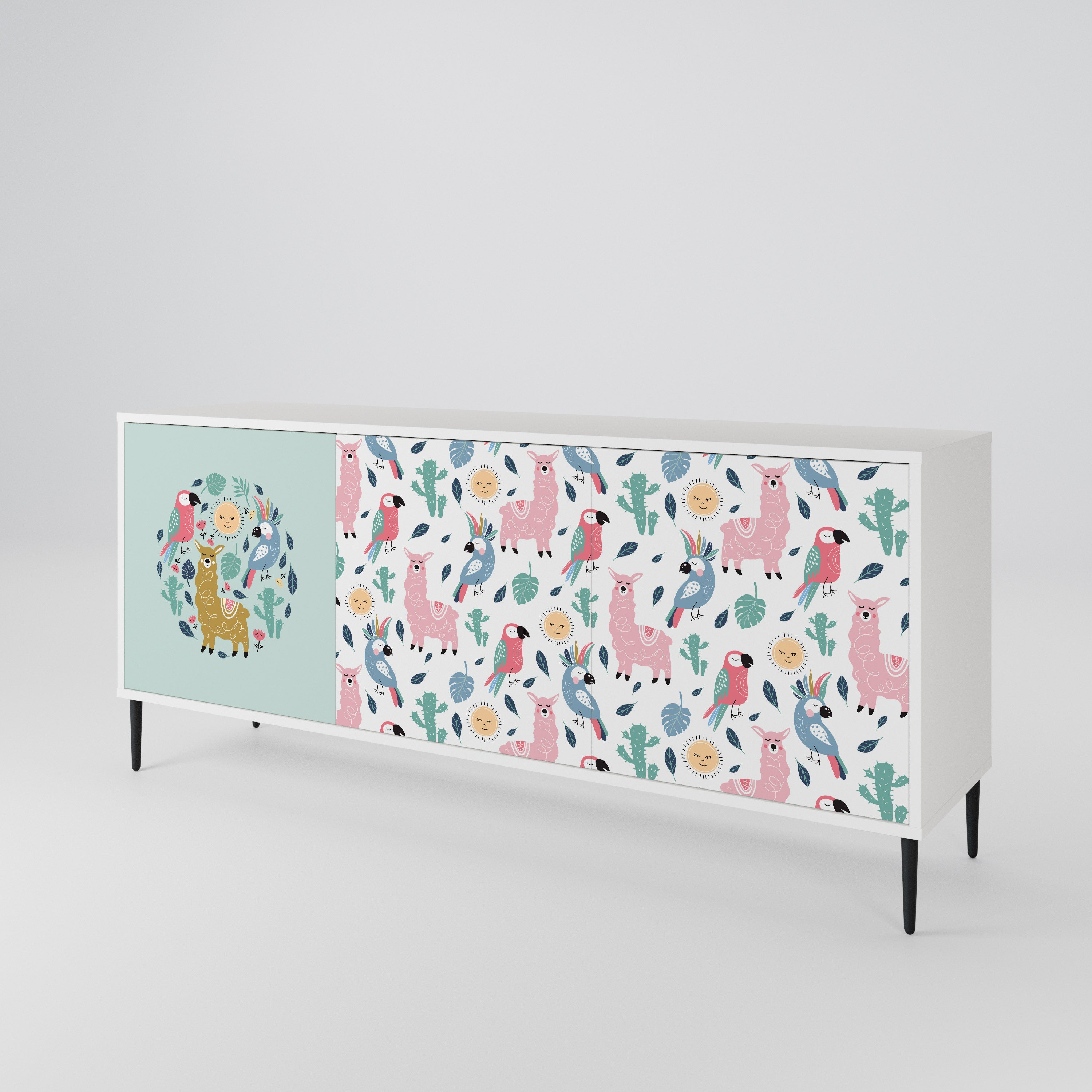 COLORFUL ALPACAS 3-Door Sideboard