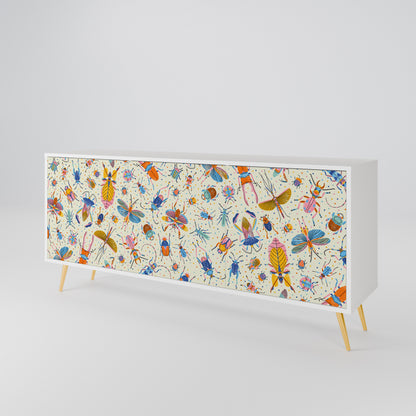 COLORFUL INSECTS Skänk med tre dörrar