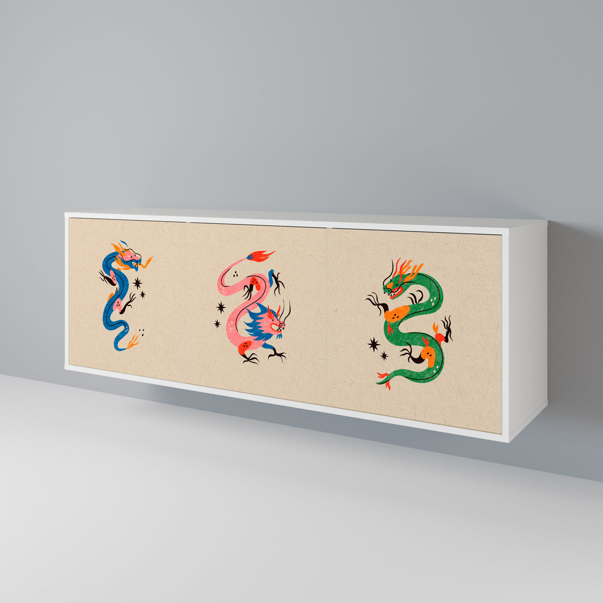 MYTHOLOGICAL CREATURES Skänk med tre dörrar