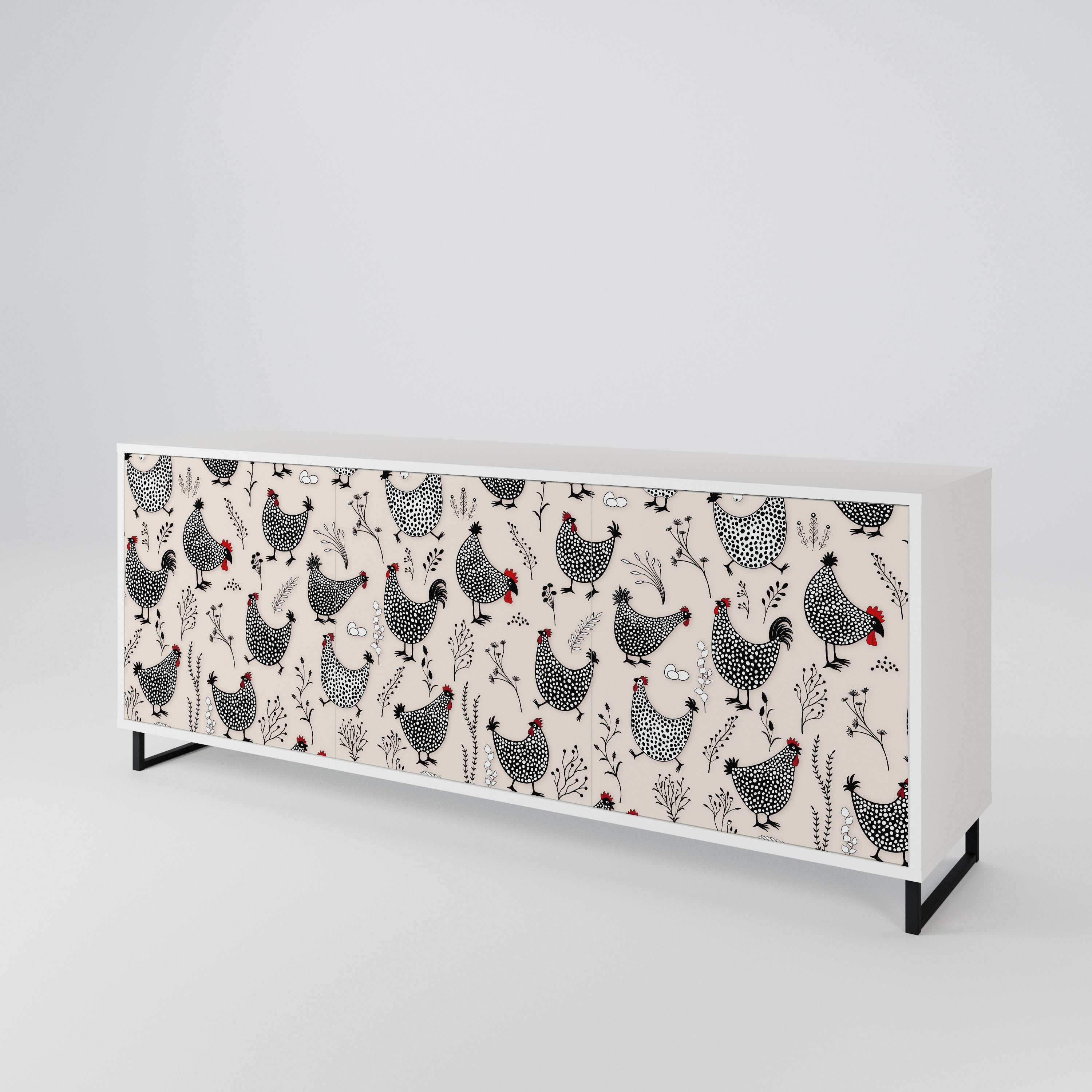 HAPPY HENS 3-Door Sideboard