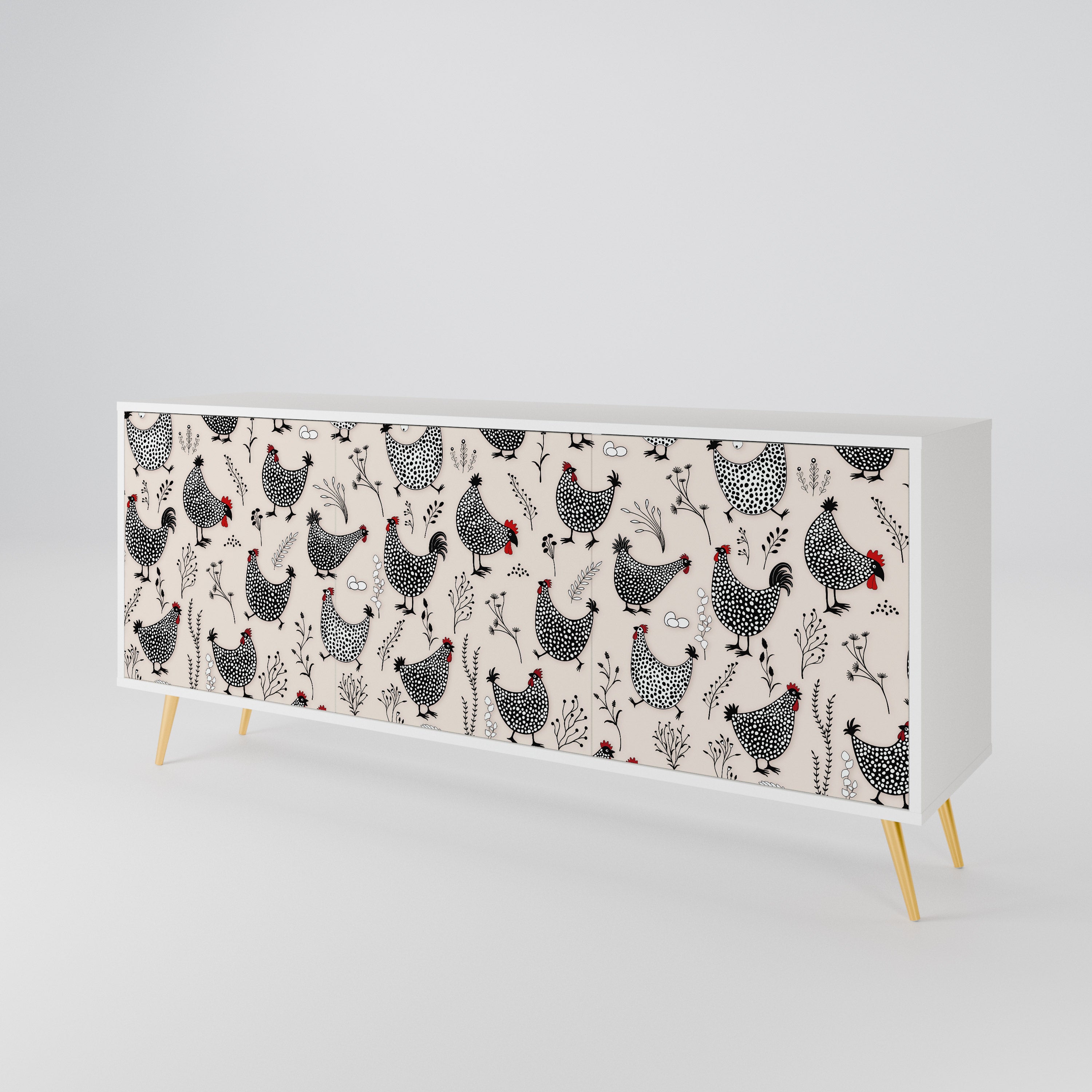 HAPPY HENS 3-Door Sideboard