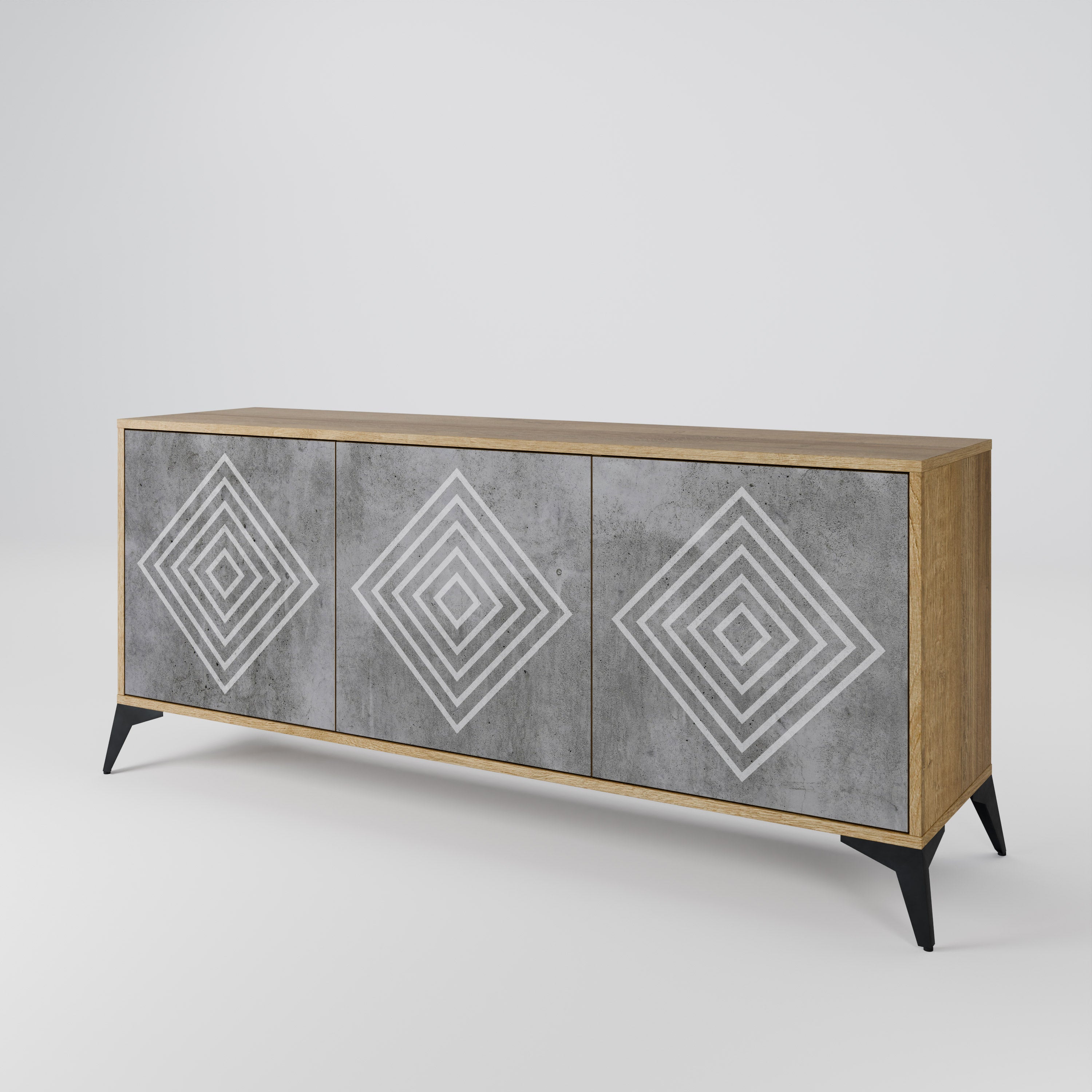 POLYGONAL ARTISTRY 3-Door Sideboard