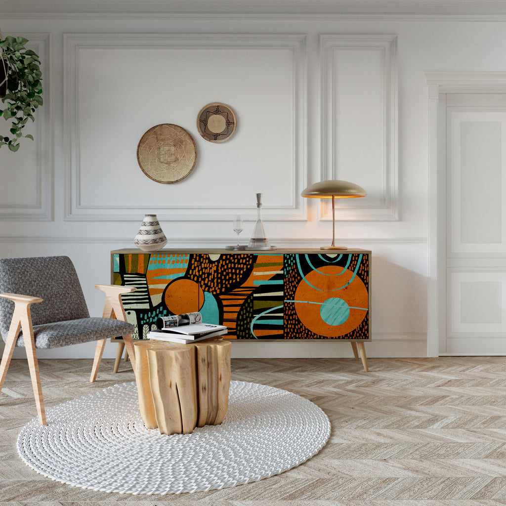 GEODE GLIMMER Skänk med tre dörrar