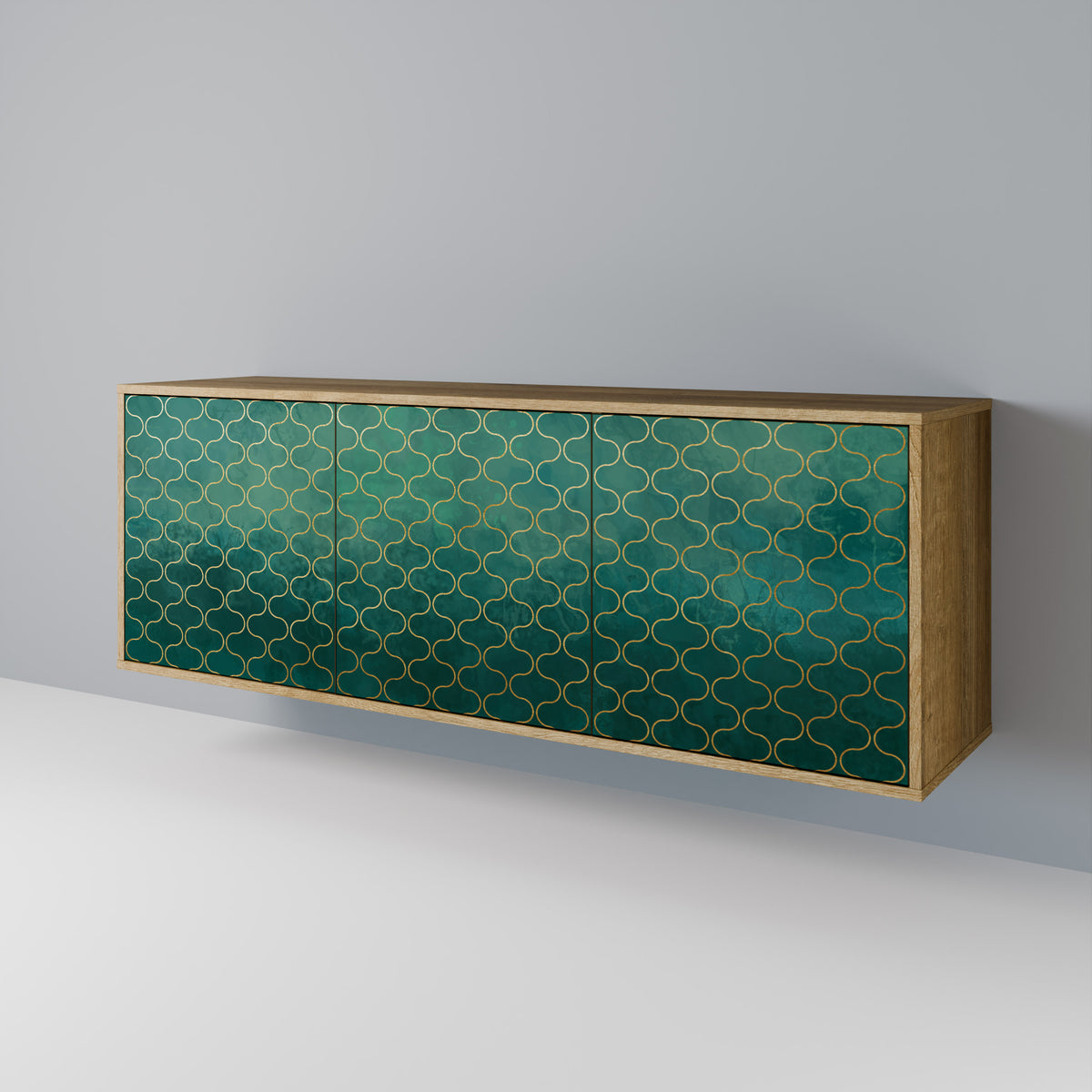 TESSELATED GREENERY Skänk med tre dörrar