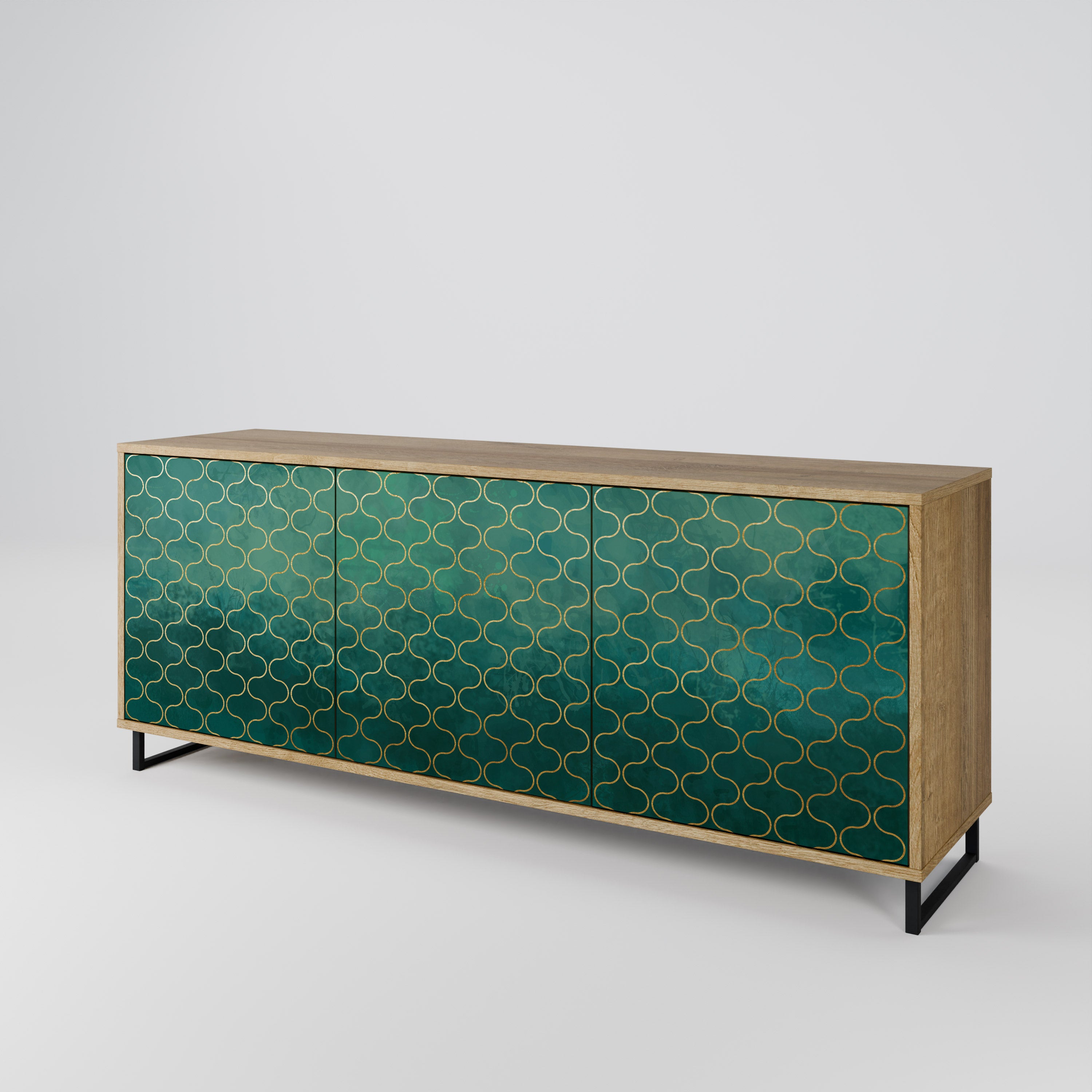 TESSELATED GREENERY 3-Door Sideboard