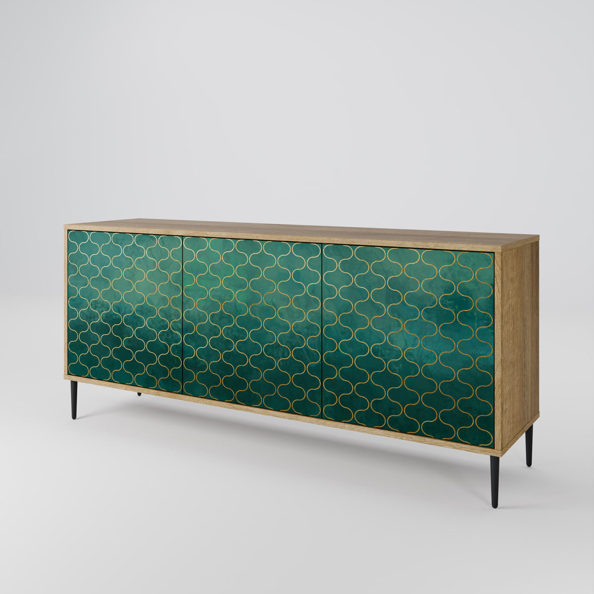 TESSELATED GREENERY Skänk med tre dörrar