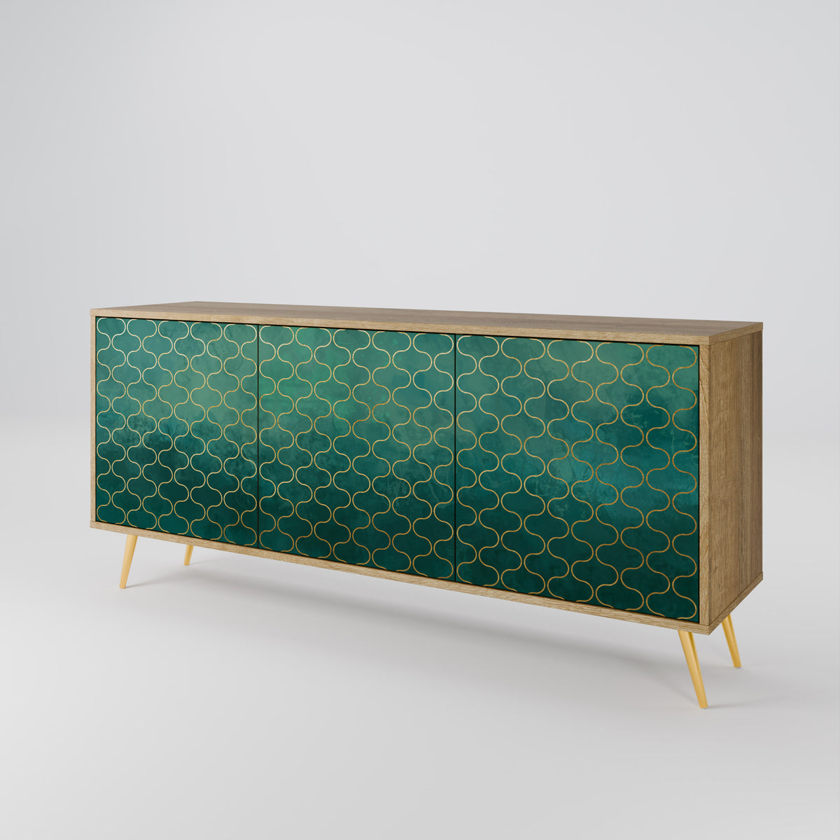 TESSELATED GREENERY Skänk med tre dörrar