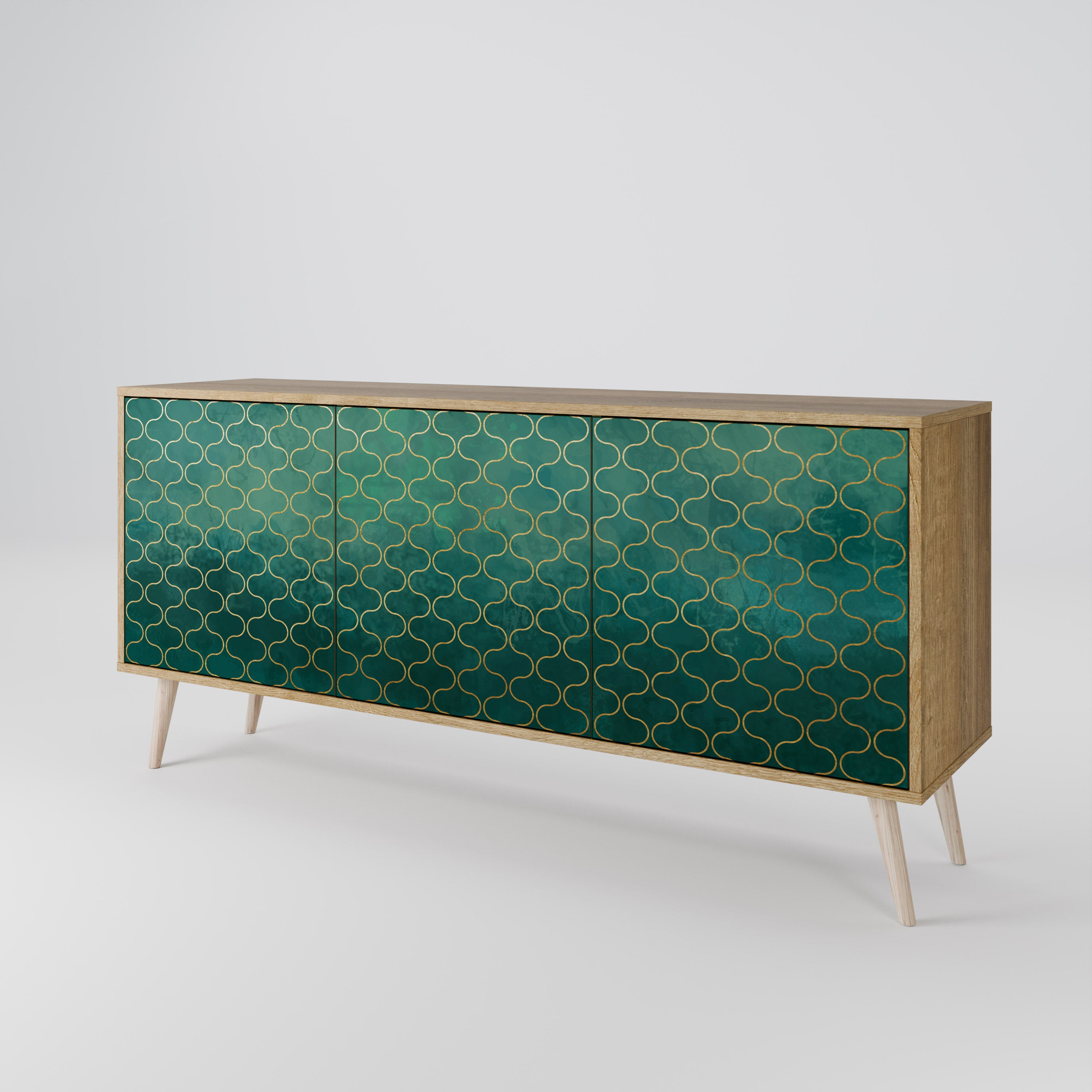 TESSELATED GREENERY 3-Door Sideboard