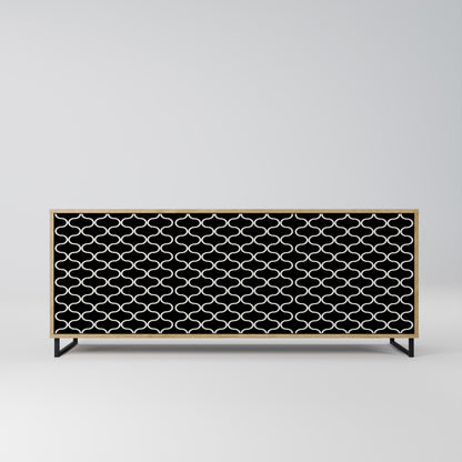 TESSELATED BLACKNESS 3-Door Sideboard in Oak Effect