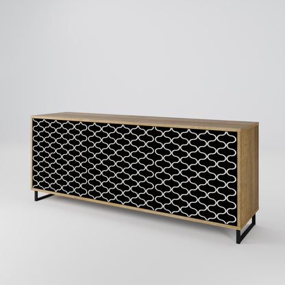 TESSELATED BLACKNESS 3-Door Sideboard in Oak Effect