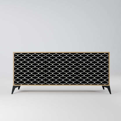 TESSELATED BLACKNESS 3-Door Sideboard in Oak Effect