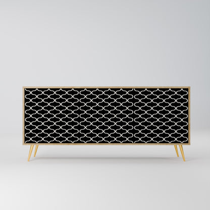 TESSELATED BLACKNESS 3-Door Sideboard in Oak Effect