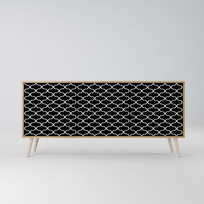 TESSELATED BLACKNESS 3-Door Sideboard in Oak Effect