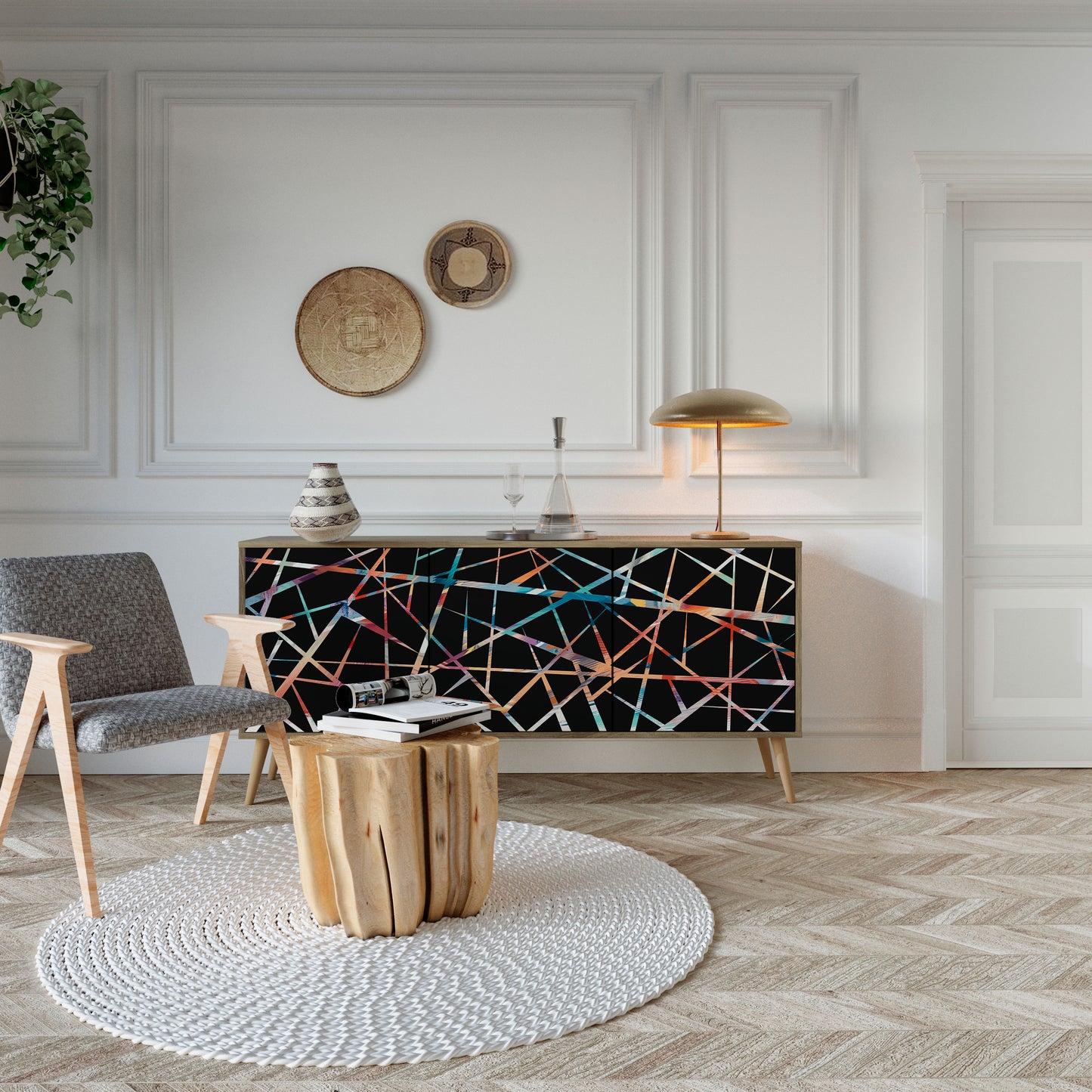 POLYGON VERVE 3-Door Sideboard in Oak Effect