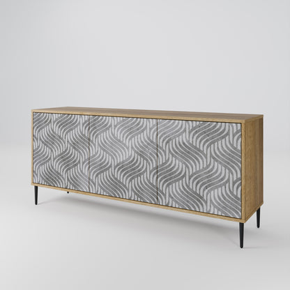 CONCRETE MOVEMENT 3-Door Sideboard in Oak Effect