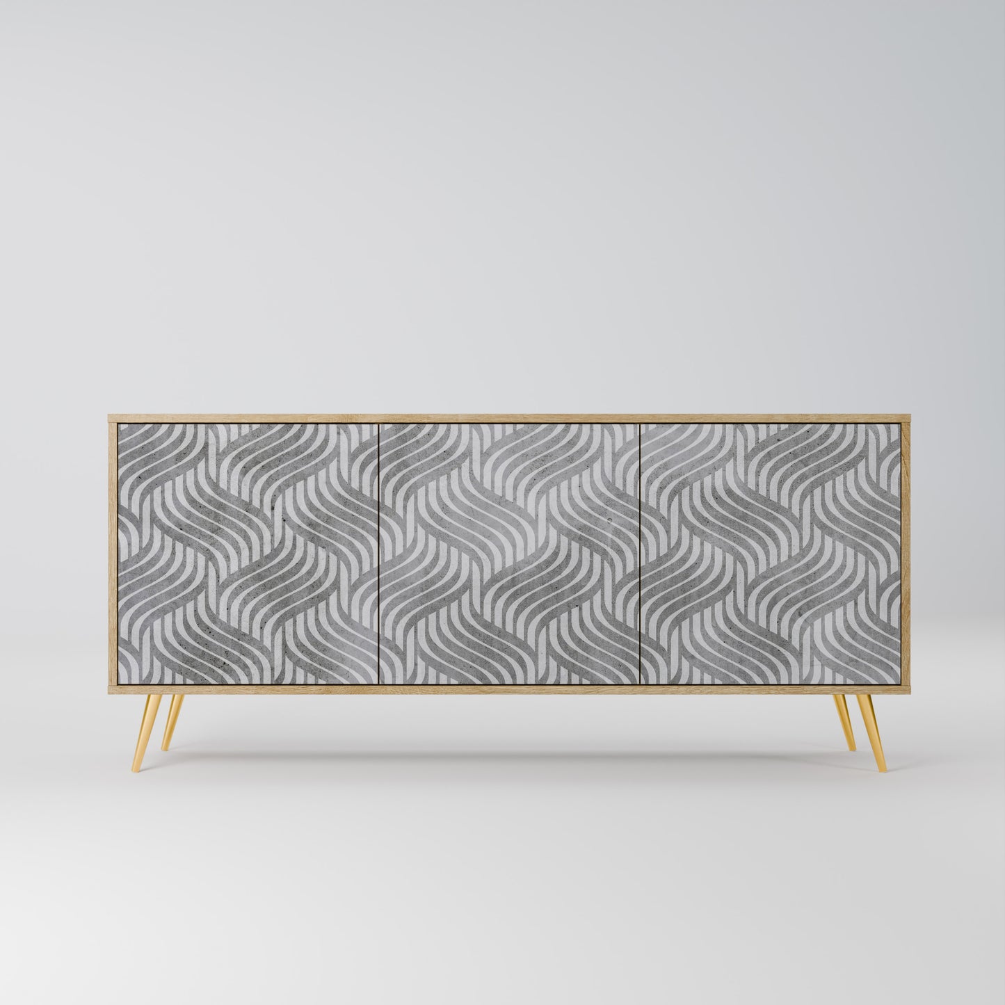 CONCRETE MOVEMENT 3-Door Sideboard in Oak Effect