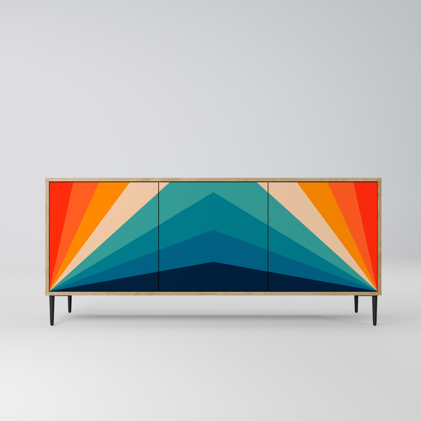 PRISM CONCUSSION 3-Door Sideboard in Oak Effect